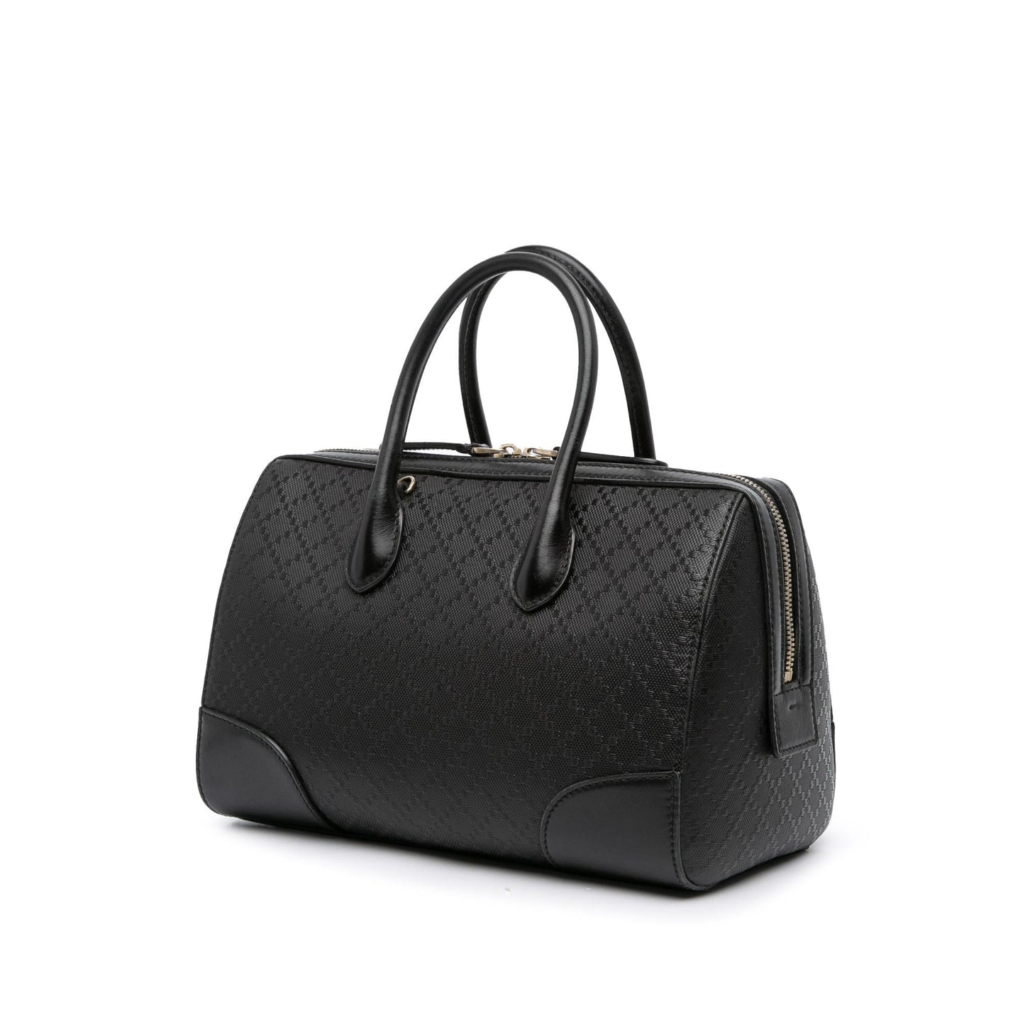 Gucci Diamante Boston Leather Calf Black Satchel Bag