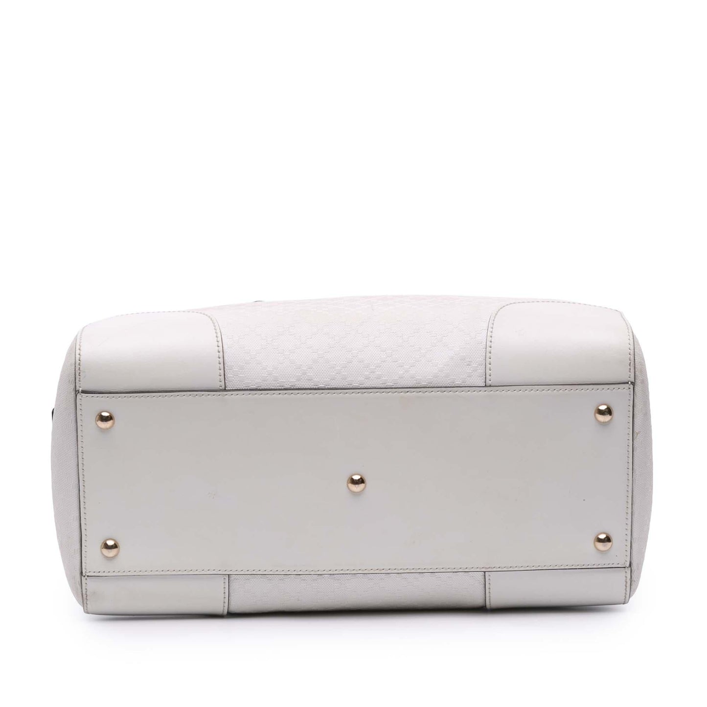 Gucci Diamante Boston Leather Calf White Satchel Bag