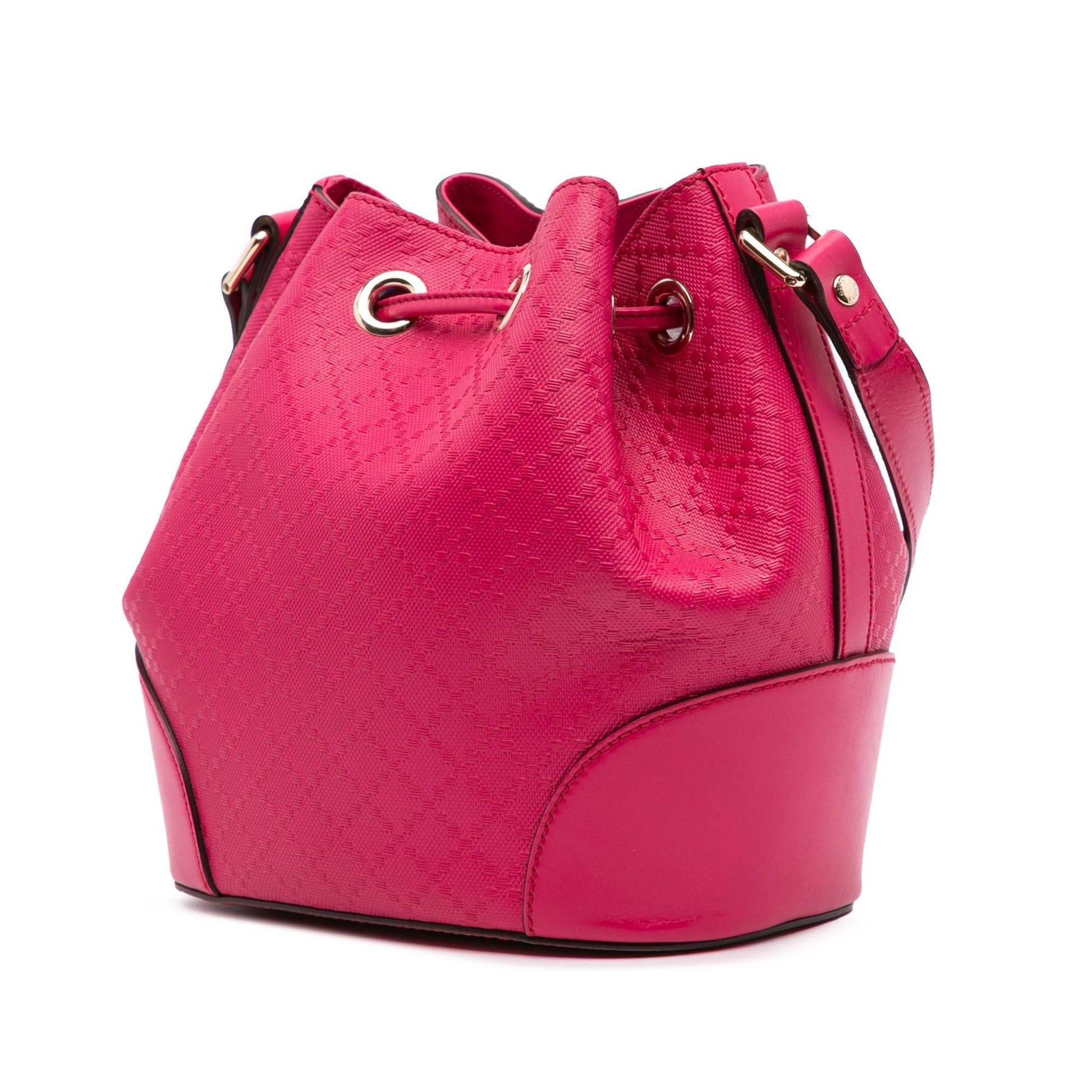 Gucci Diamante Bright Leather Calf Pink Bucket Shoulder Bag Bag 1