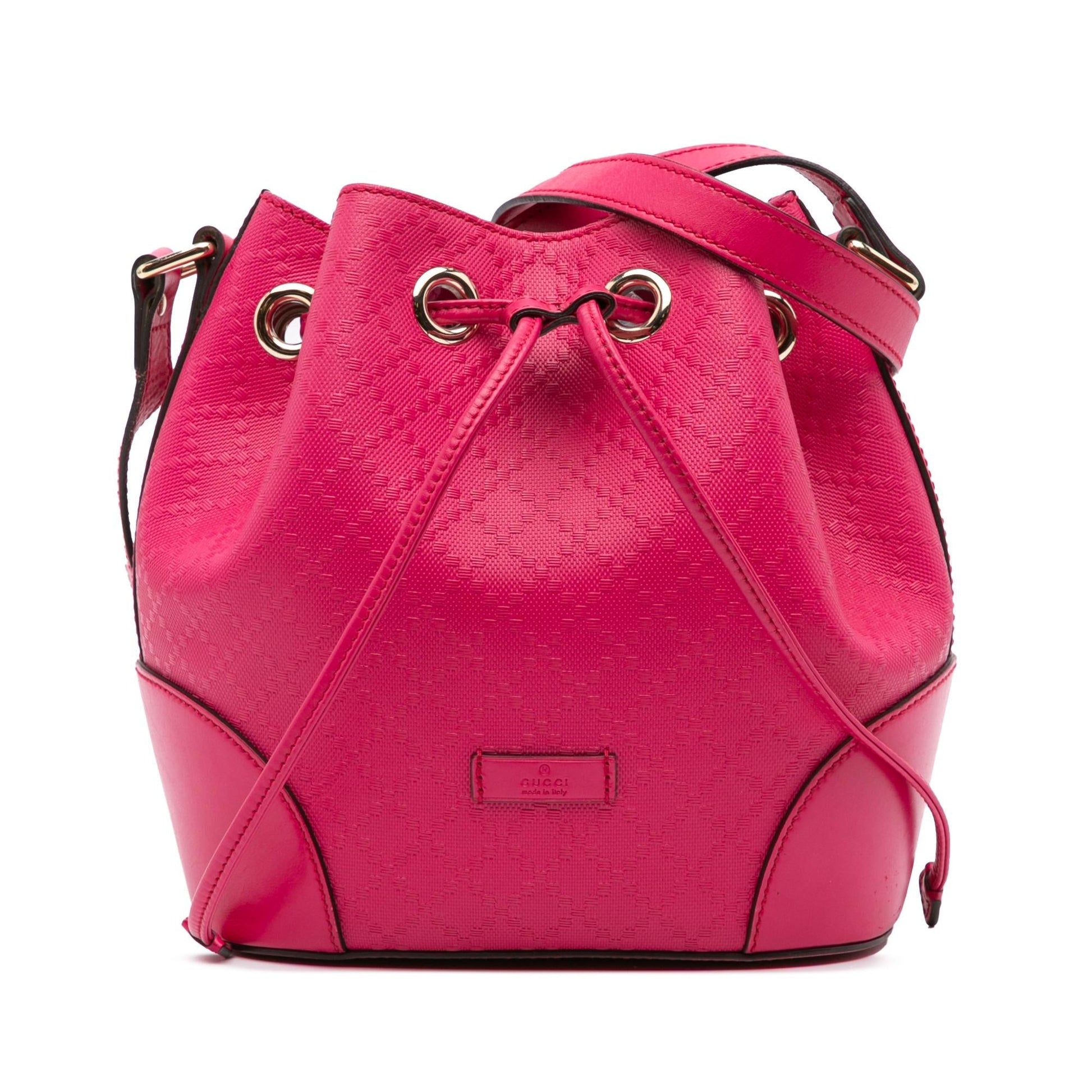 Gucci Diamante Bright Leather Calf Pink Bucket Shoulder Bag Bag 4
