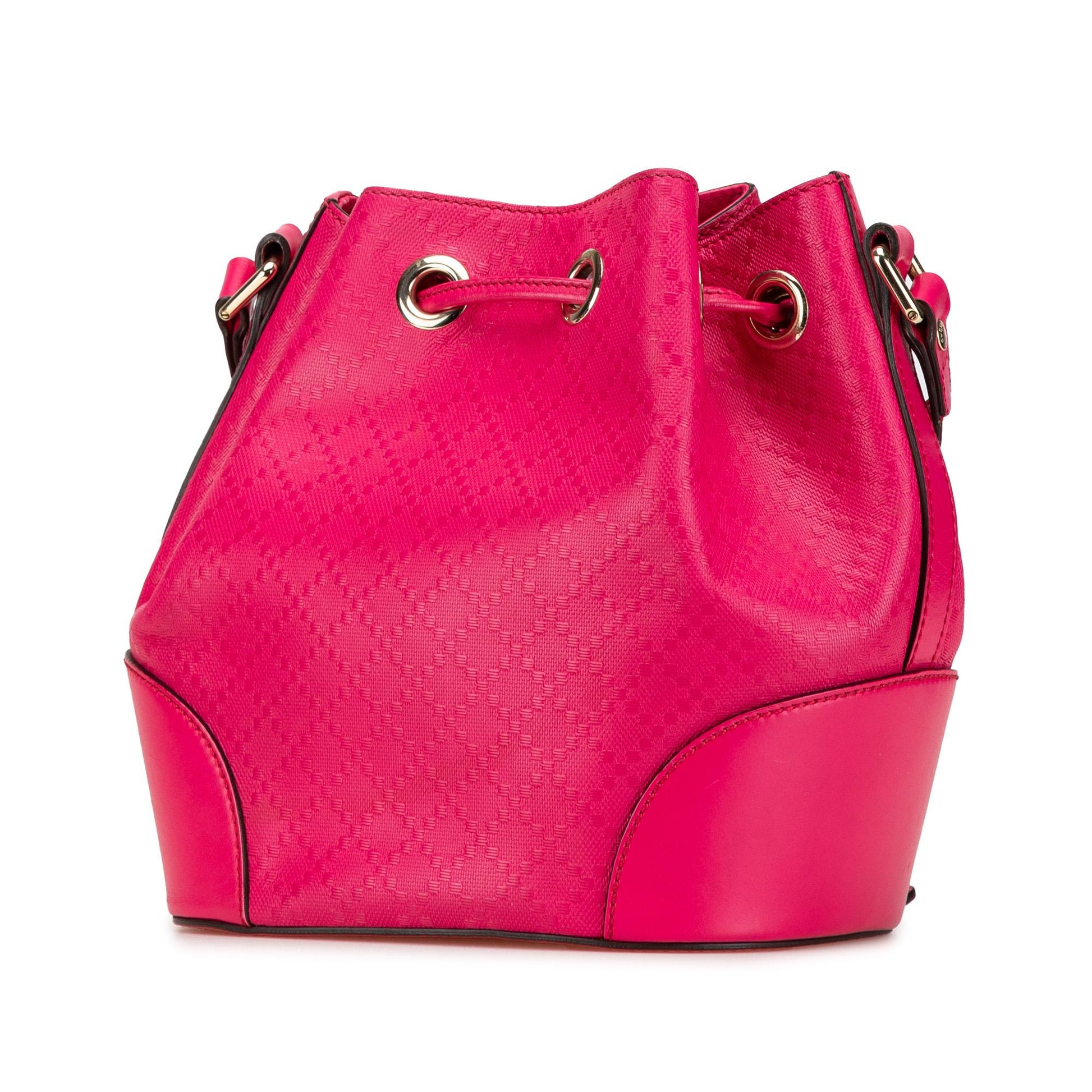 Gucci Diamante Bright Leather Calf Pink Bucket Shoulder Bag Bag 5