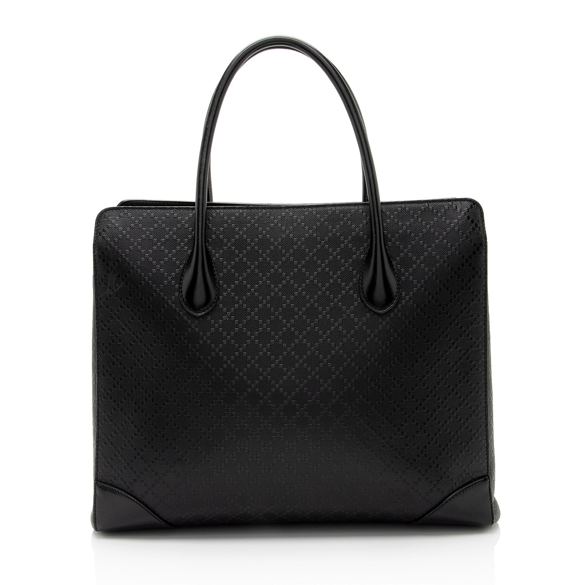Gucci Diamante Bright SHF-wVVyJu Leather Black Medium Tote Bag