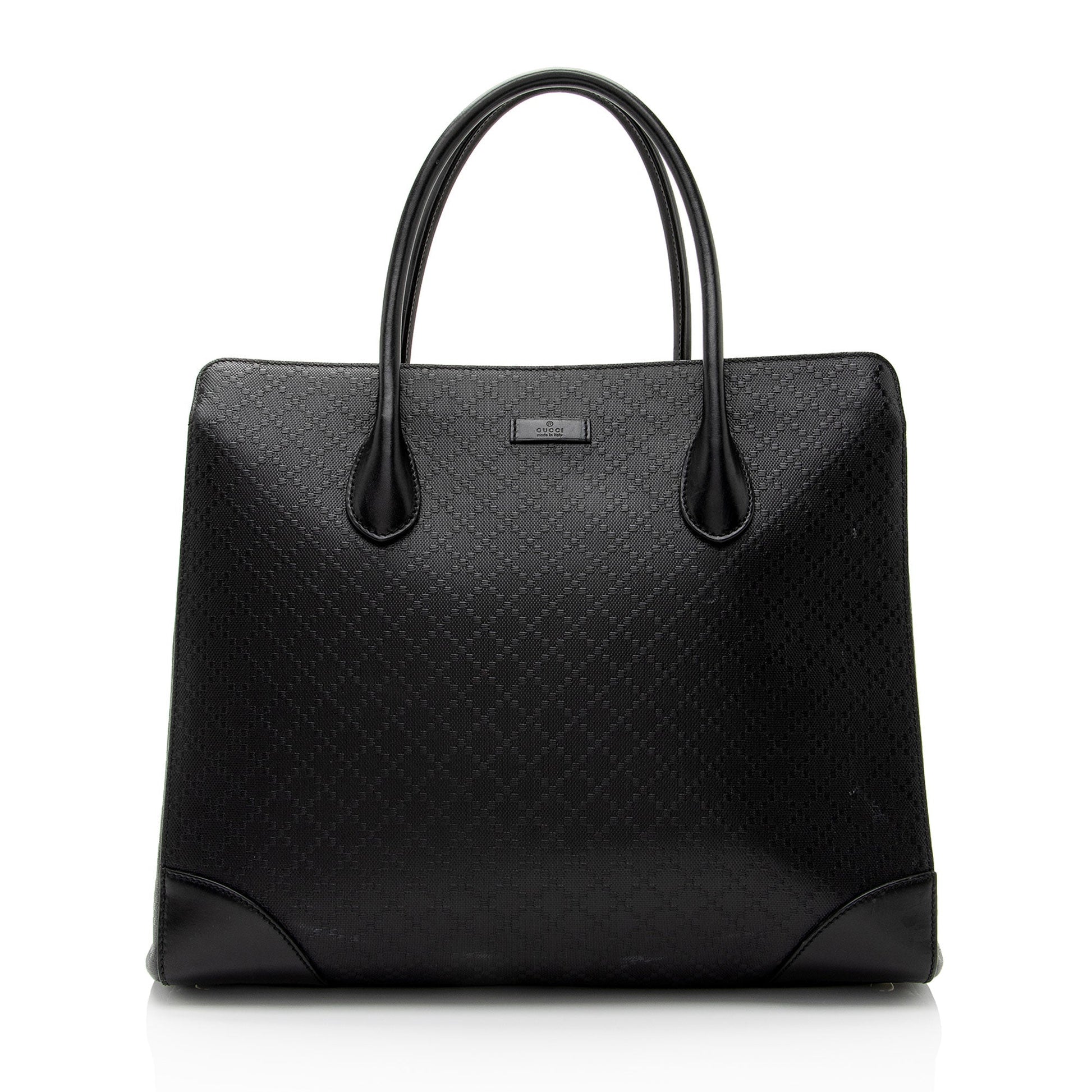Gucci Diamante Bright SHF-wVVyJu Leather Black Medium Tote Bag