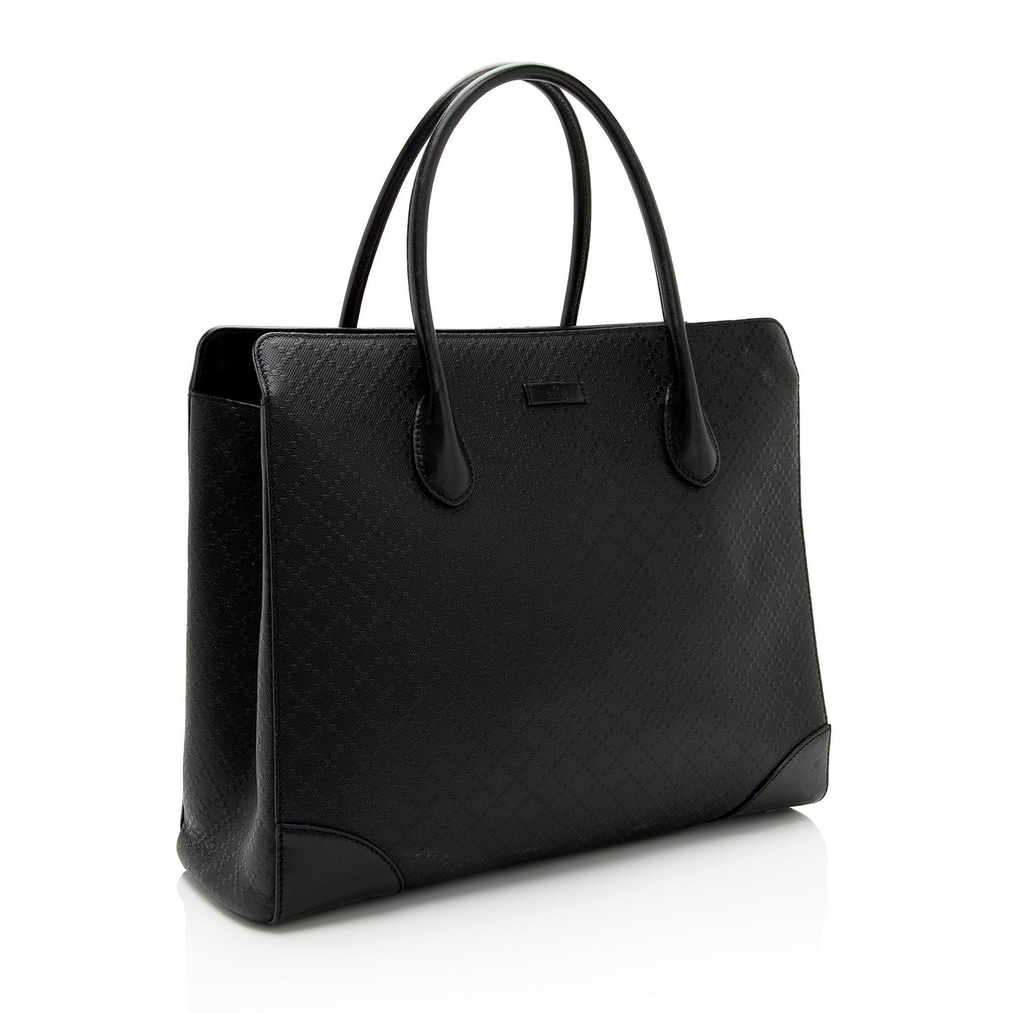 Gucci Diamante Bright SHF-wVVyJu Leather Black Medium Tote Bag