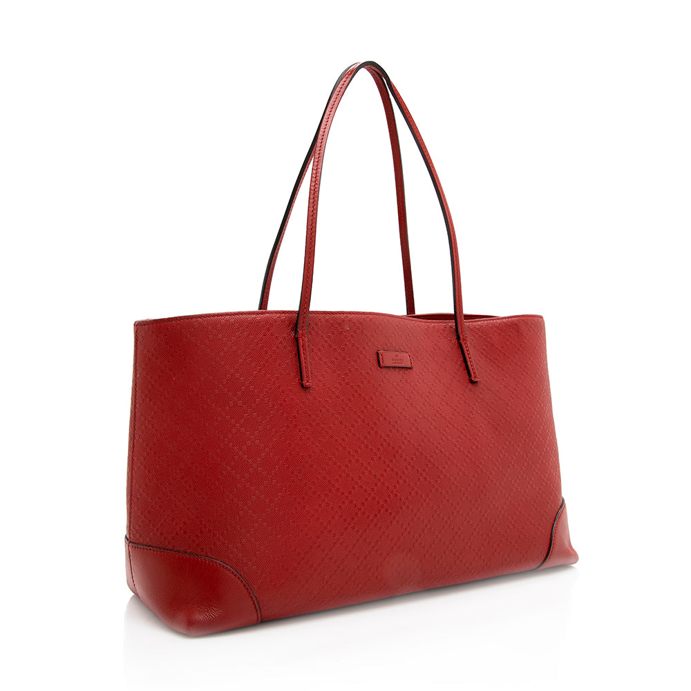 Gucci Diamante Bright SHF Leather Red Tote Bag