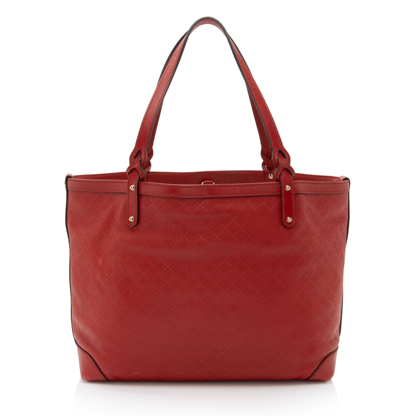 Gucci Diamante Craft SHF-sl89Pi Leather Red Medium Tote Bag