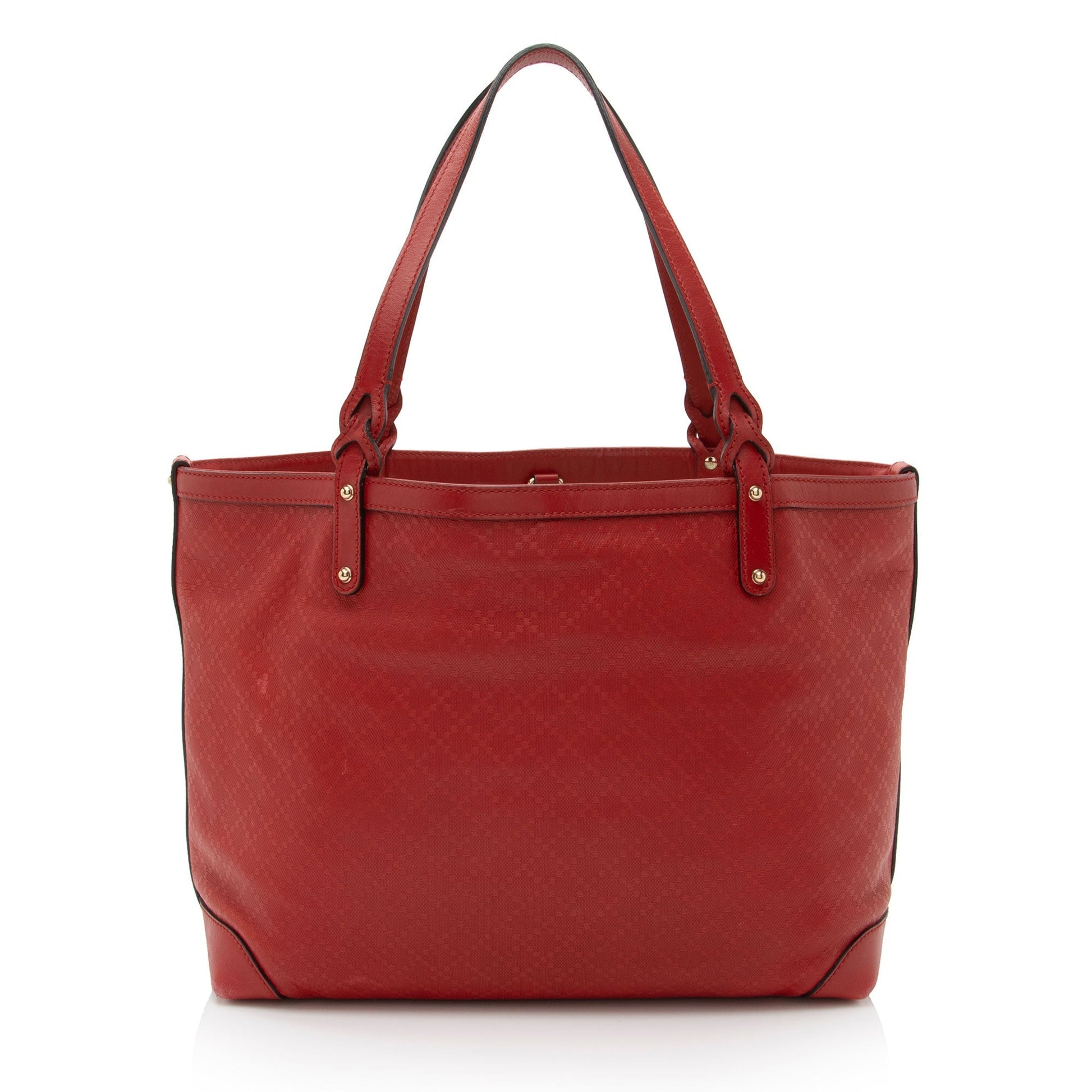 Gucci Diamante Craft SHF-sl89Pi Leather Red Medium Tote Bag