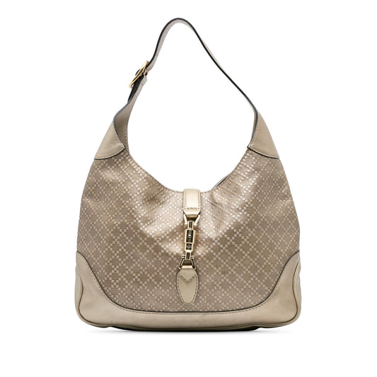 Gucci Diamante Jackie O Bouvier Leather Calf Gold Shoulder Bag