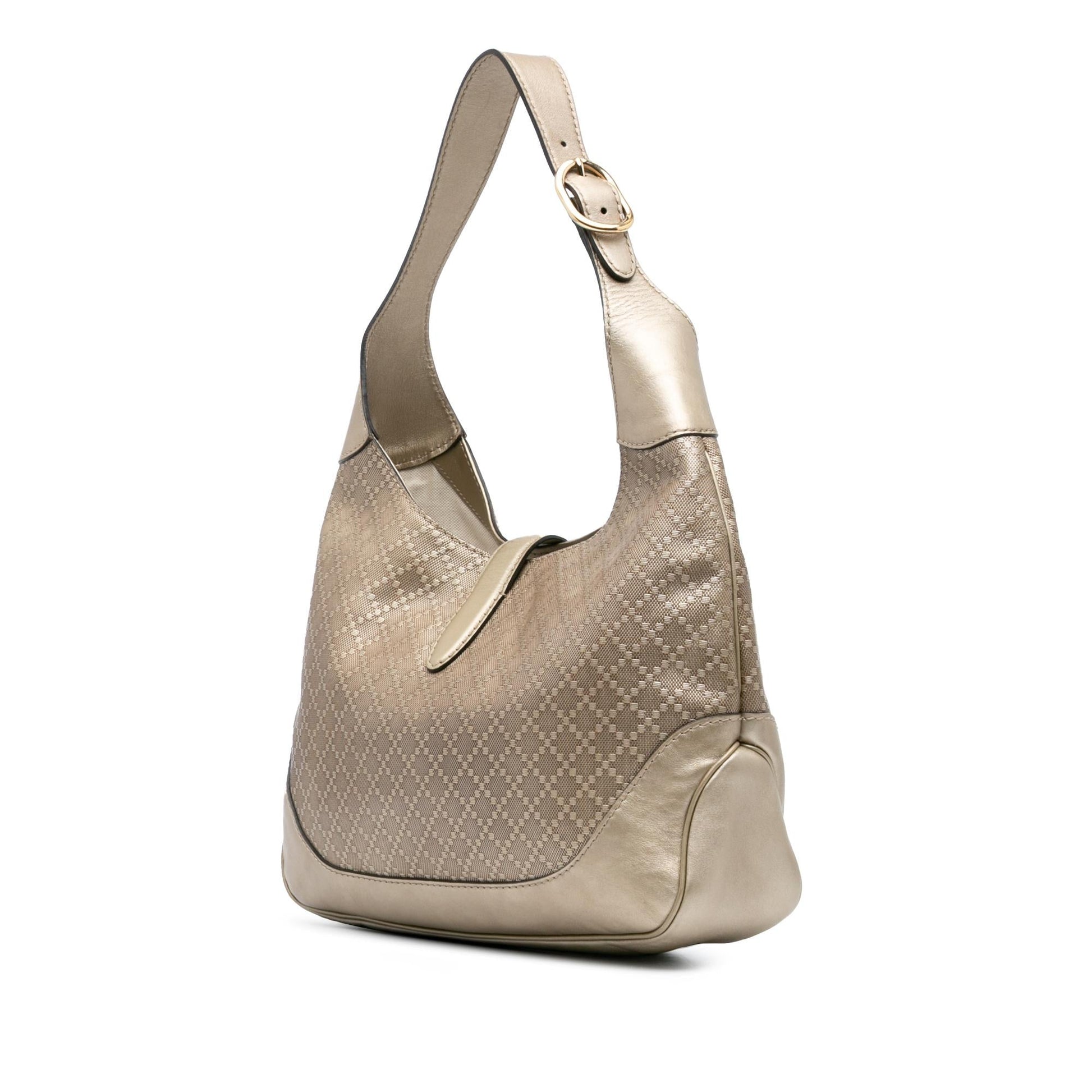 Gucci Diamante Jackie O Bouvier Leather Calf Gold Shoulder Bag