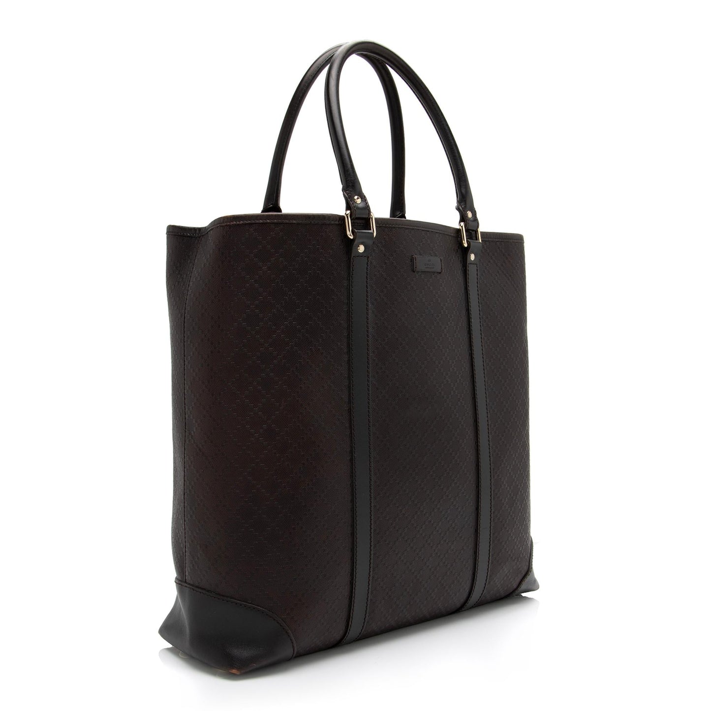 Gucci Diamante Joy N S SHF Leather Canvas Brown Tote Bag