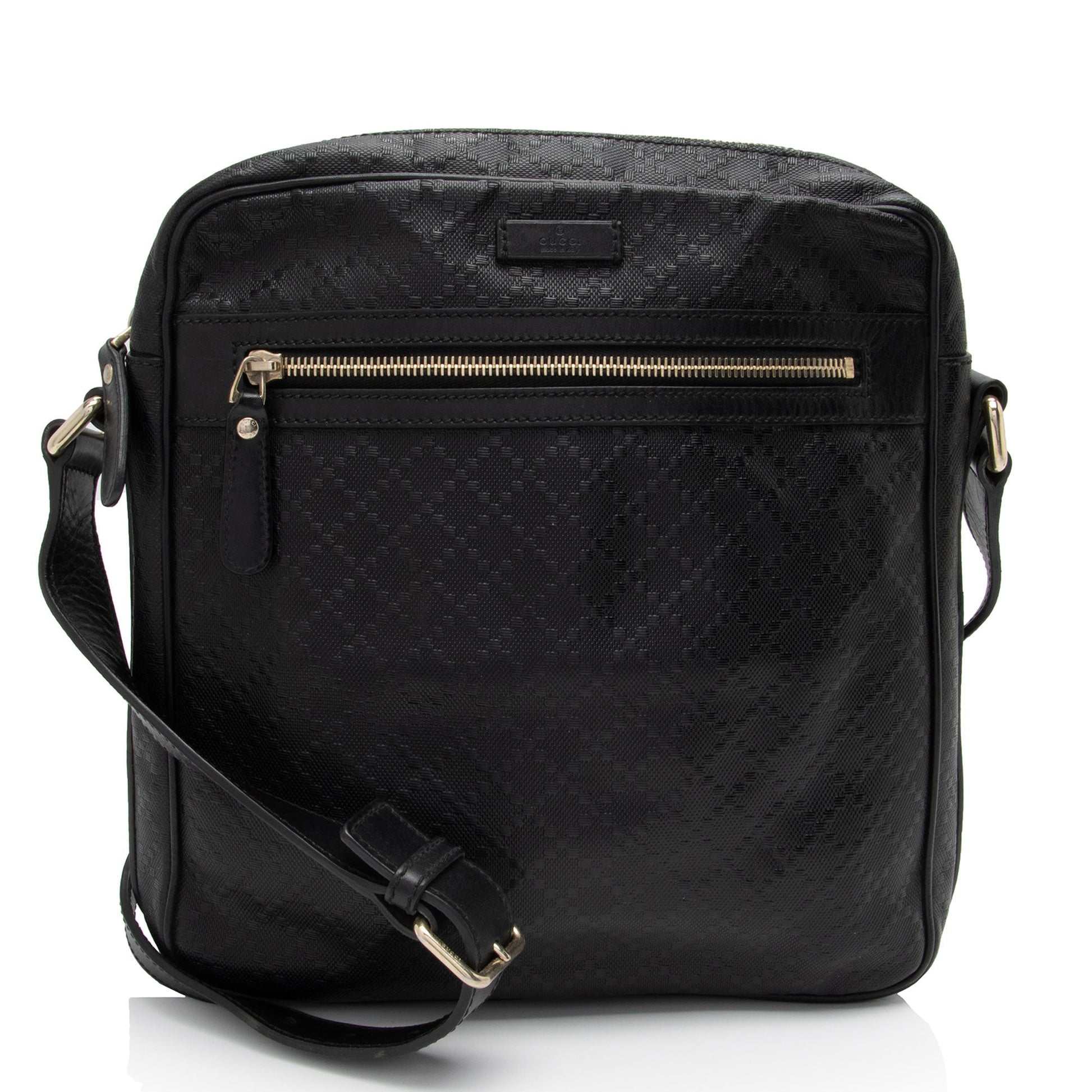 Gucci Diamante Messenger SHF-2za6Yp Leather Black Medium Shoulder Bag