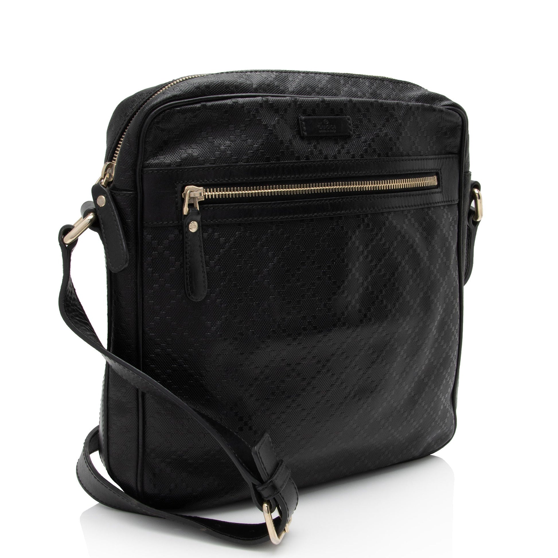 Gucci Diamante Messenger SHF-2za6Yp Leather Black Medium Shoulder Bag