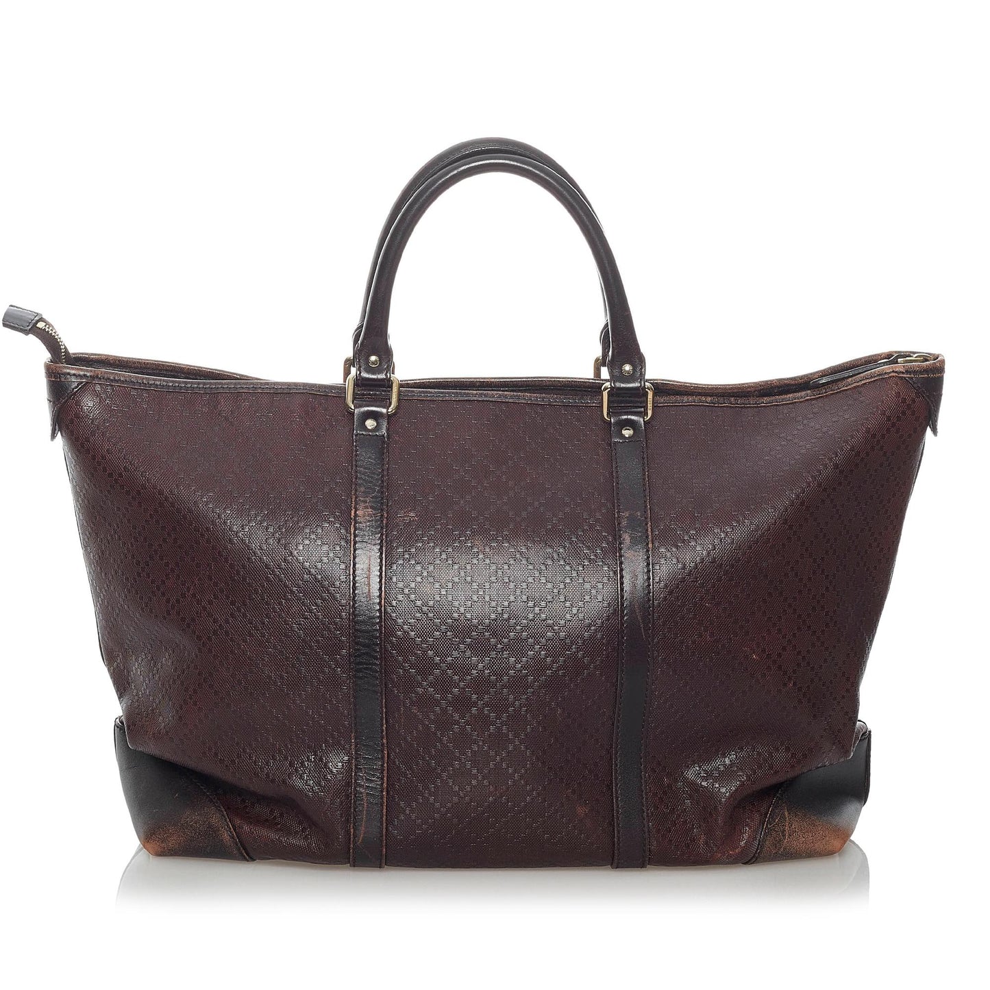 Gucci Diamante SHG Leather Calf Black Brown Tote Bag