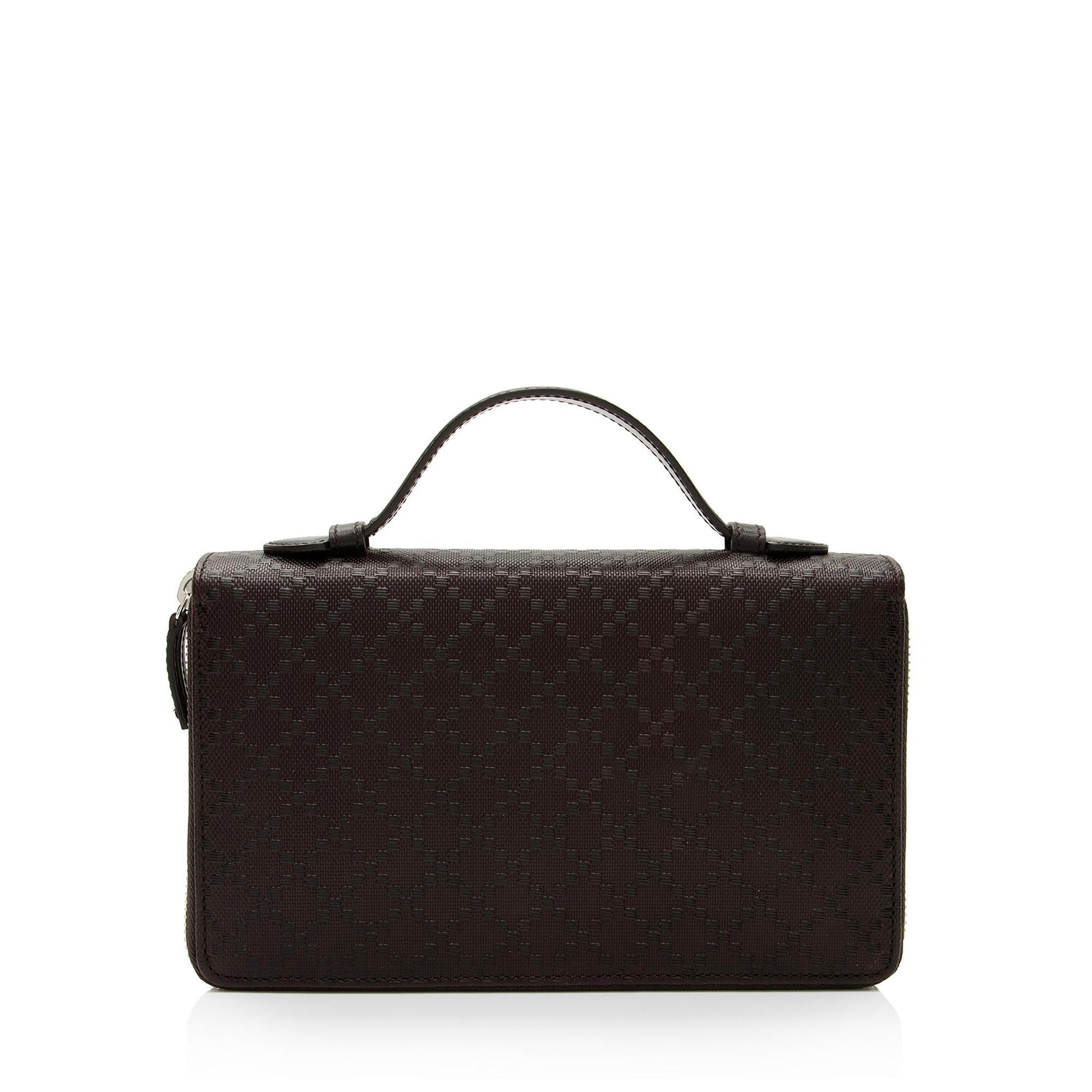 Gucci Diamante Document Case SHF-pGklZA Leather Canvas Brown Travel Bag