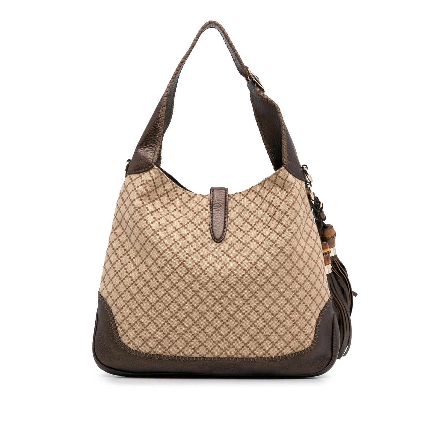 Gucci Diamante New Jackie SHG-evECVW Canvas Brown Satchel Bag