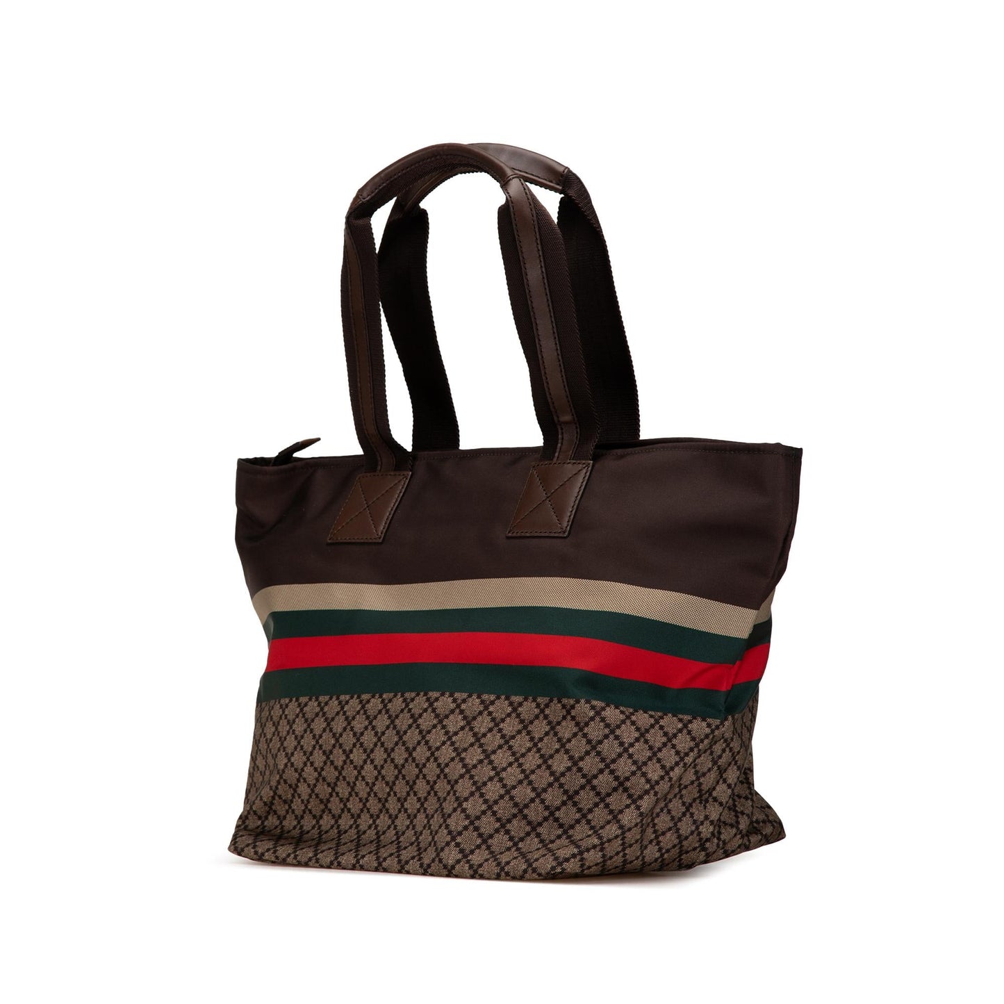 Gucci Diamante Web Nylon Brown Tote Bag Tote 1