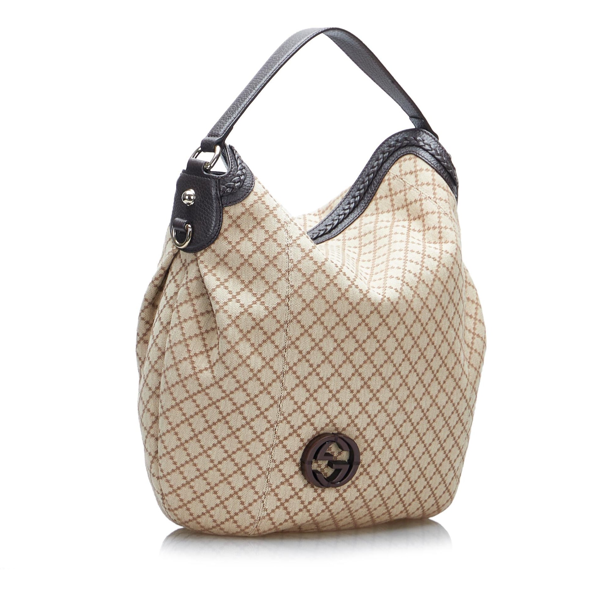 Gucci Diamante SHG-bftv3q Canvas Brown Satchel Bag