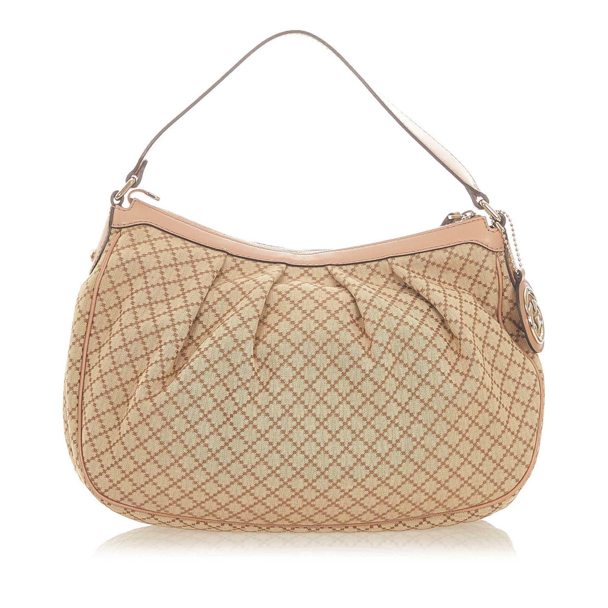 Gucci Diamante Sukey SHG Canvas Brown Shoulder Bag