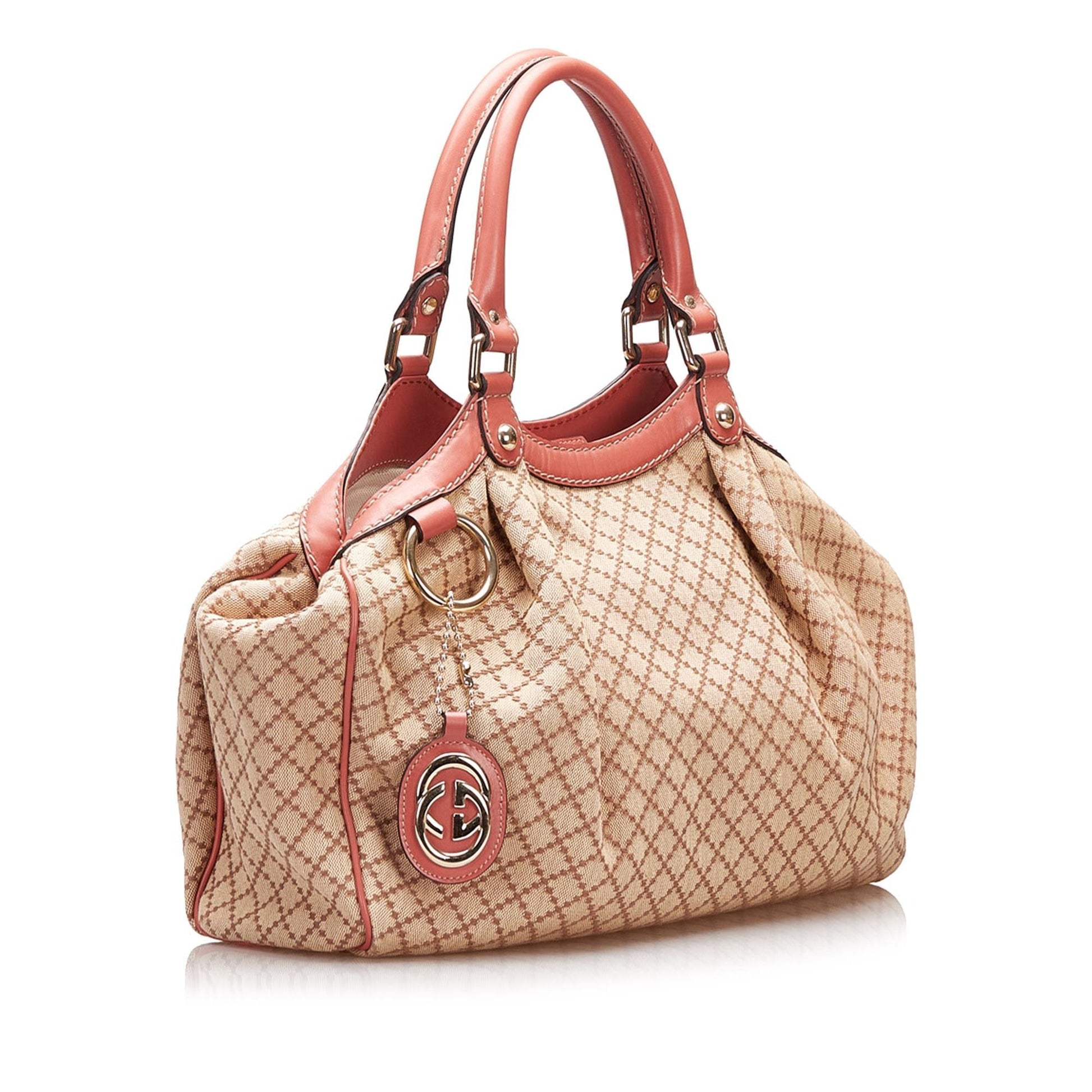 Gucci Diamante Sukey SHG Canvas Brown Tote Bag Bag Shg