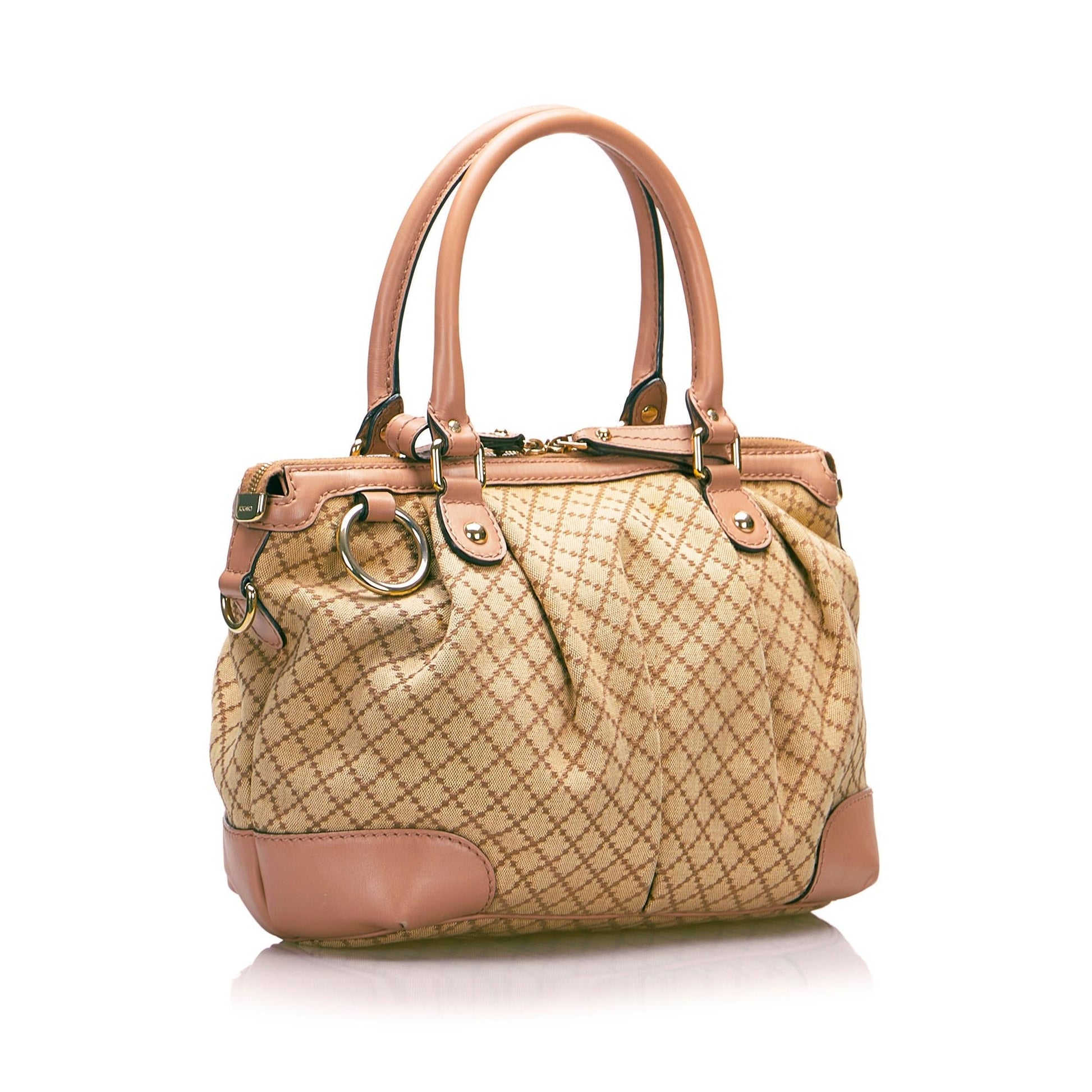 Gucci Diamante Sukey SHG-u1rXKu Canvas Brown Satchel Bag