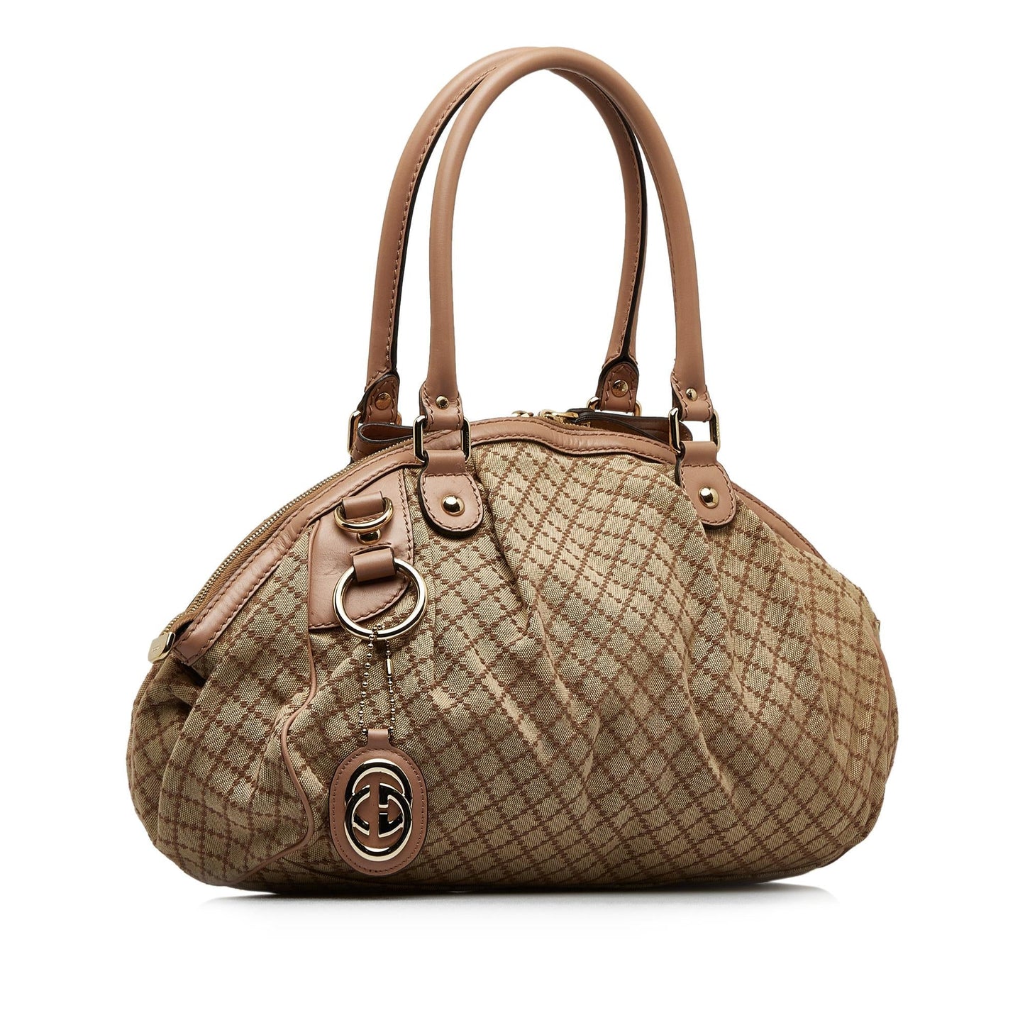 Gucci Diamante Sukey SHG-wozlhP Canvas Brown Satchel Bag