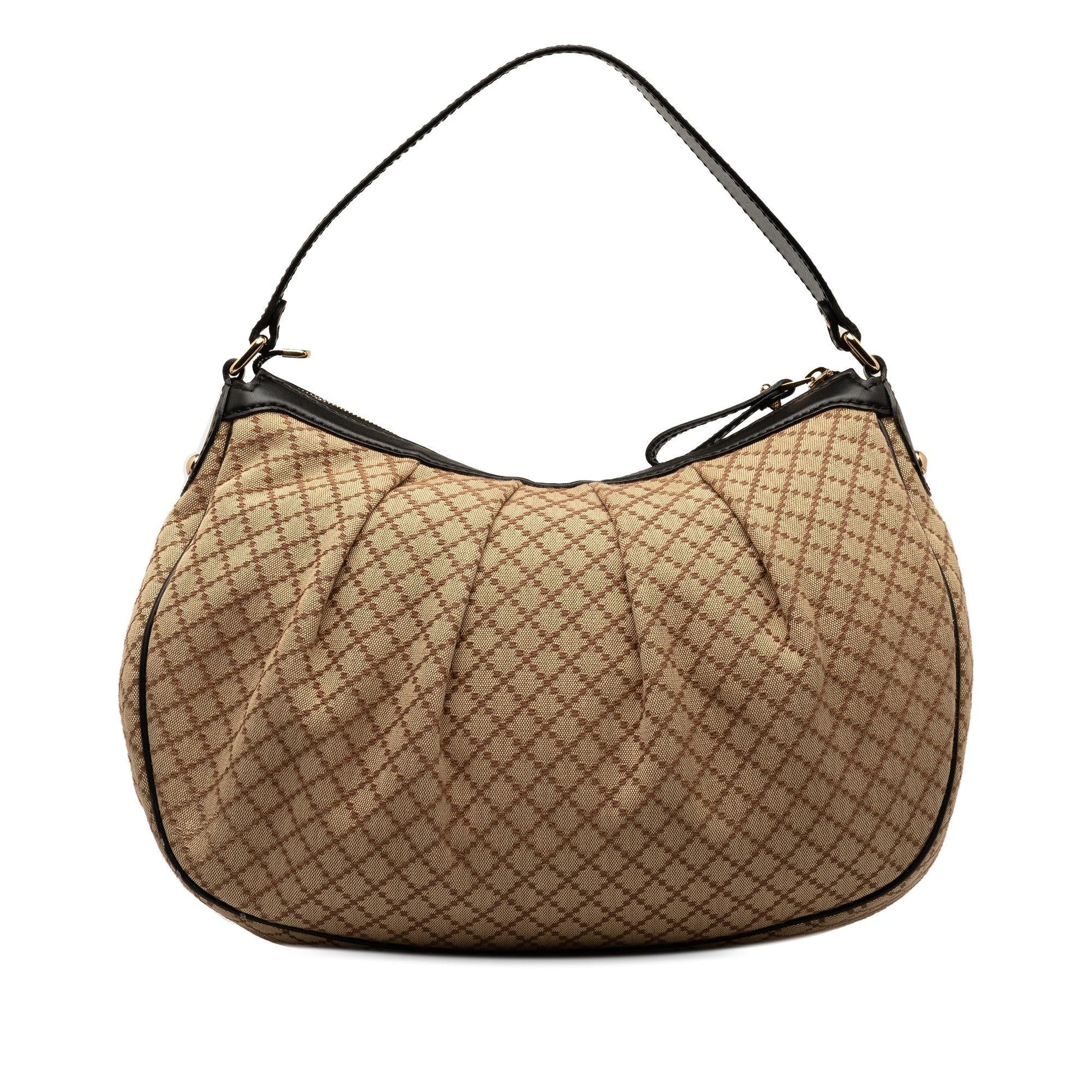 Gucci Diamante Sukey SHG-ama5i5 Canvas Calf Brown Shoulder Bag