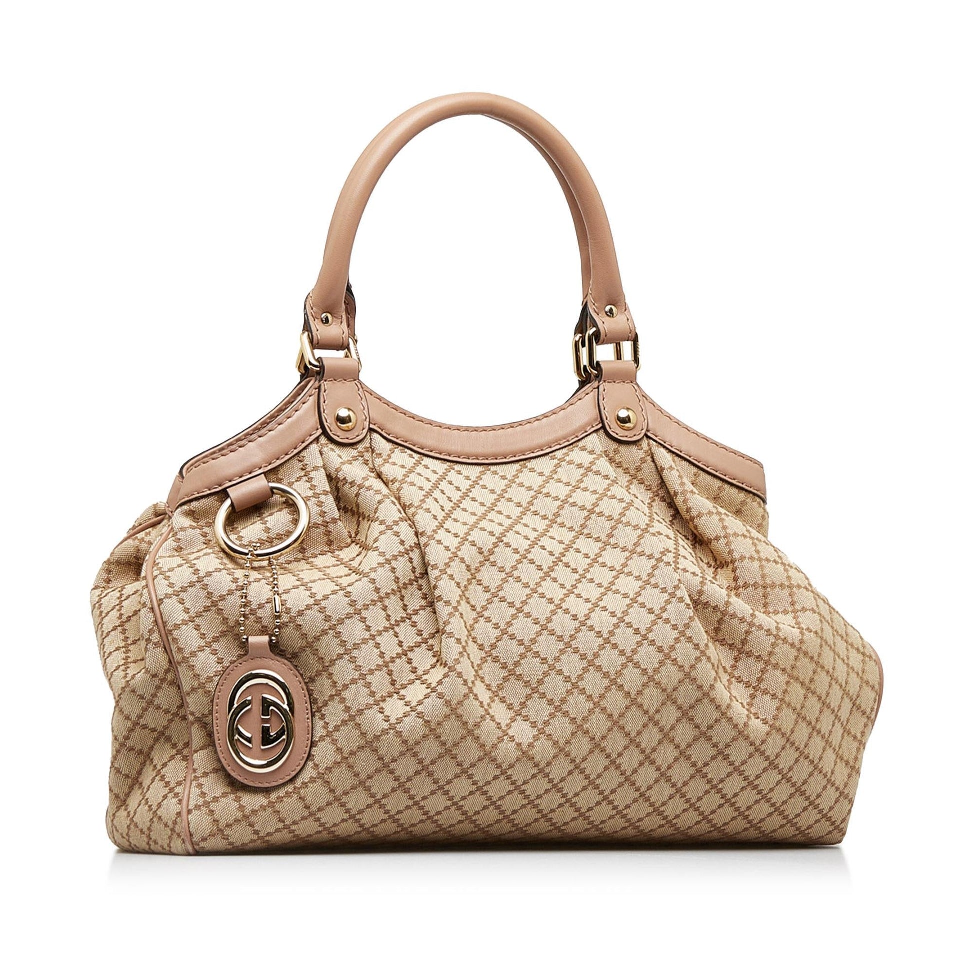Gucci Diamante Sukey SHG-CWuYvJ Canvas Brown Tote Bag
