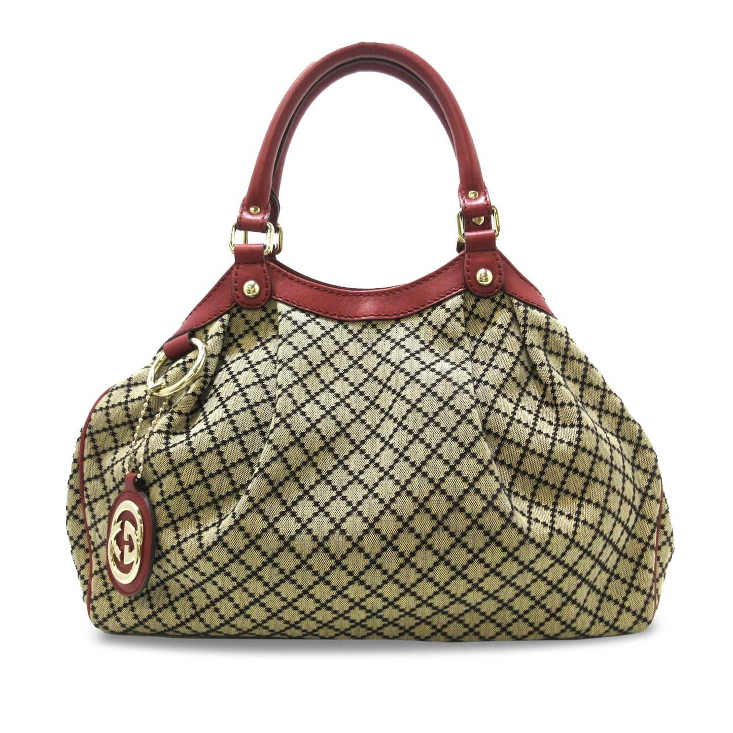 Gucci Diamante Sukey SHG-xsUEnX Canvas Calf Brown Tote Bag