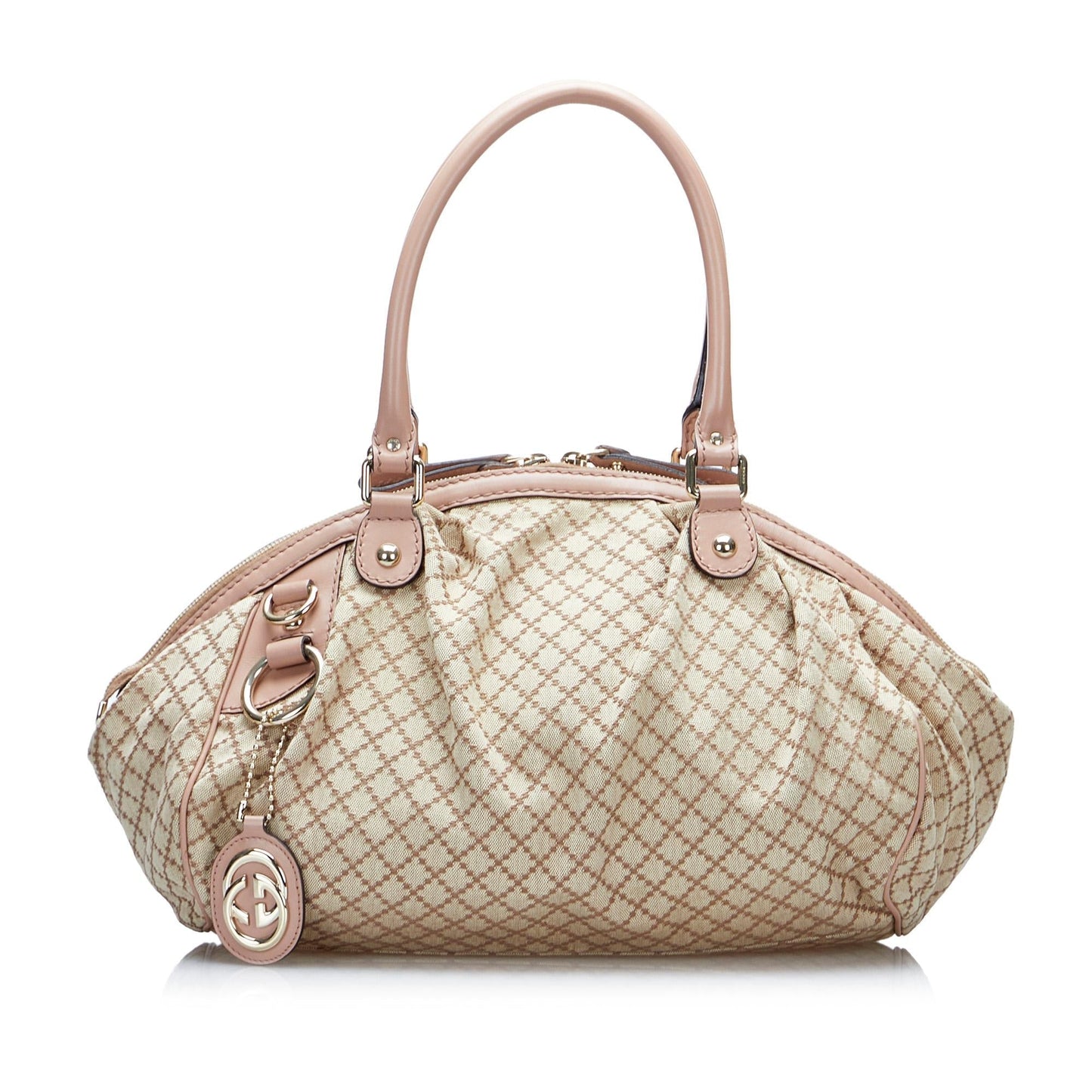 Gucci Diamante Sukey SHG-rusUAN Canvas Brown Satchel Bag