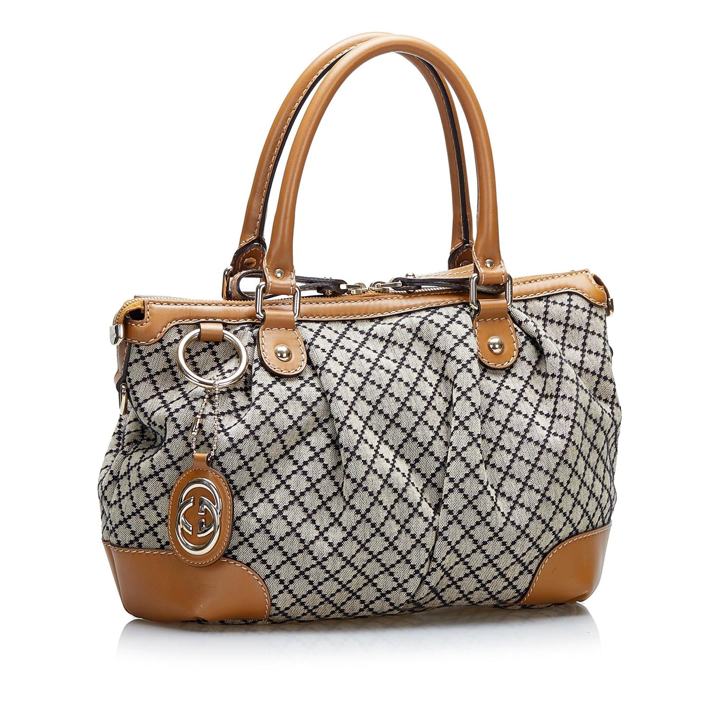 Gucci Diamante Sukey SHG-UO7EVU Canvas Brown Satchel Bag