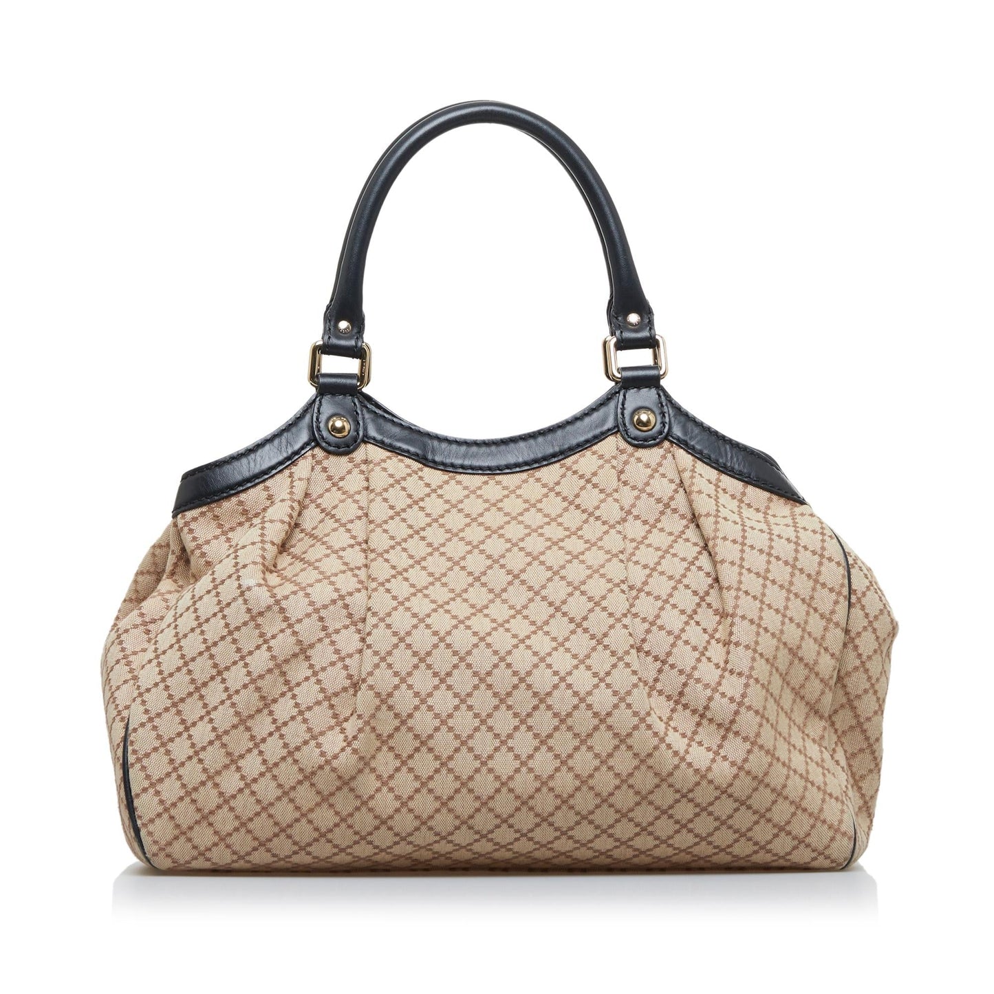 Gucci Diamante Sukey SHG-FrH 8 Canvas Calf Black Brown Tote Bag