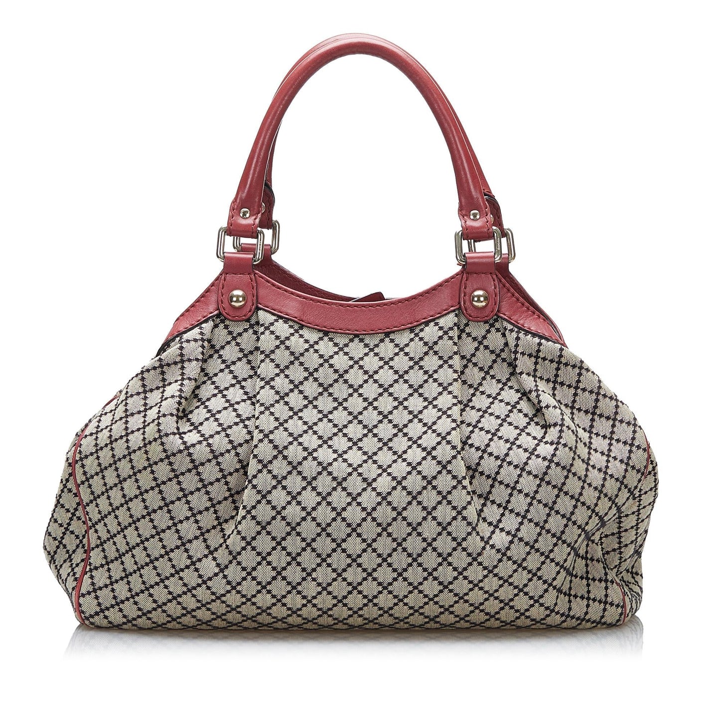 Gucci Diamante Sukey SHG-VPaOdK Canvas Calf Brown Red Shoulder Bag