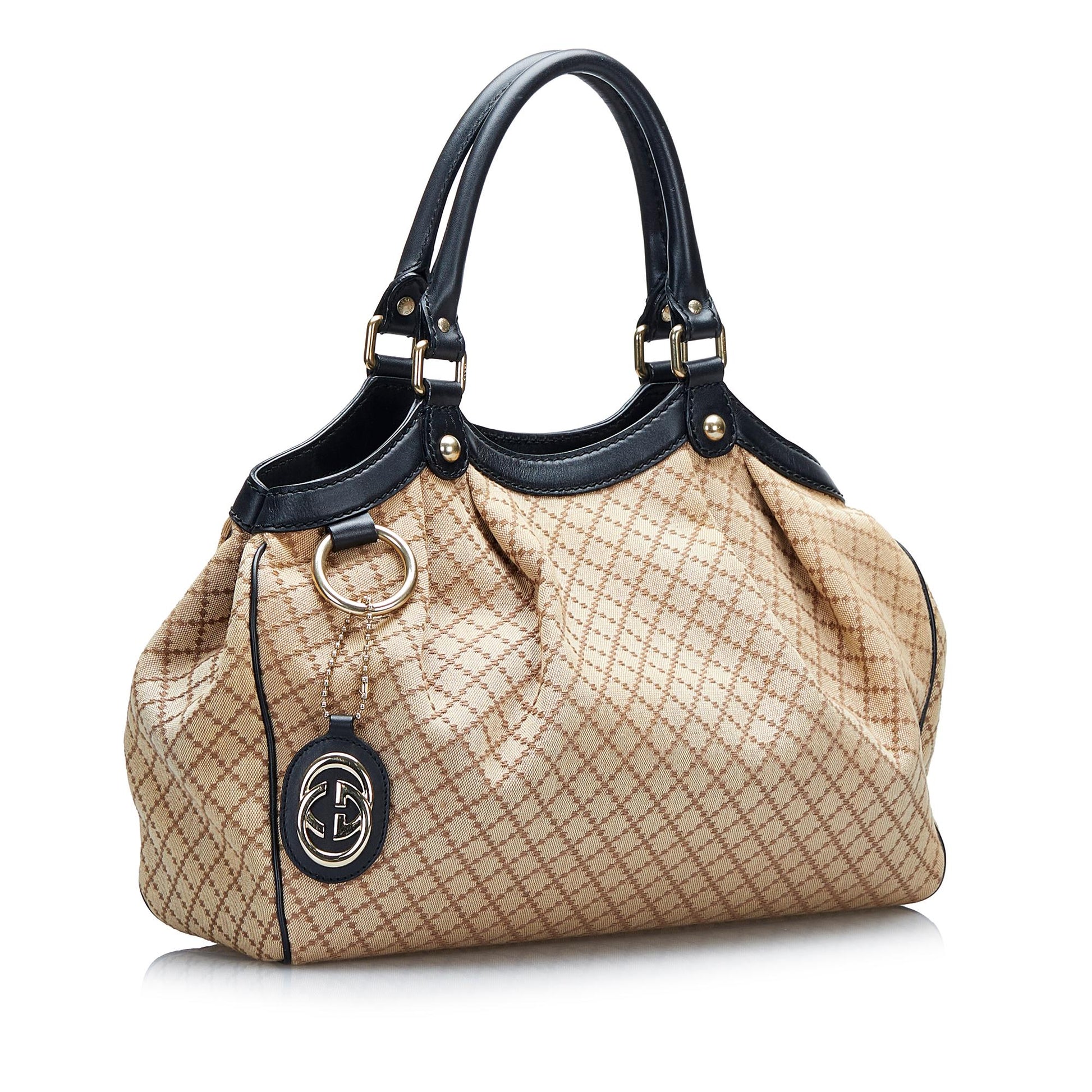 Gucci Diamante Sukey SHG-8vMtWS Canvas Brown Tote Bag