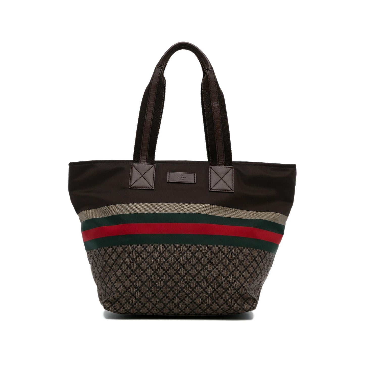 Gucci Diamante Web SHG-as3KWK Canvas Nylon Brown Tote Bag