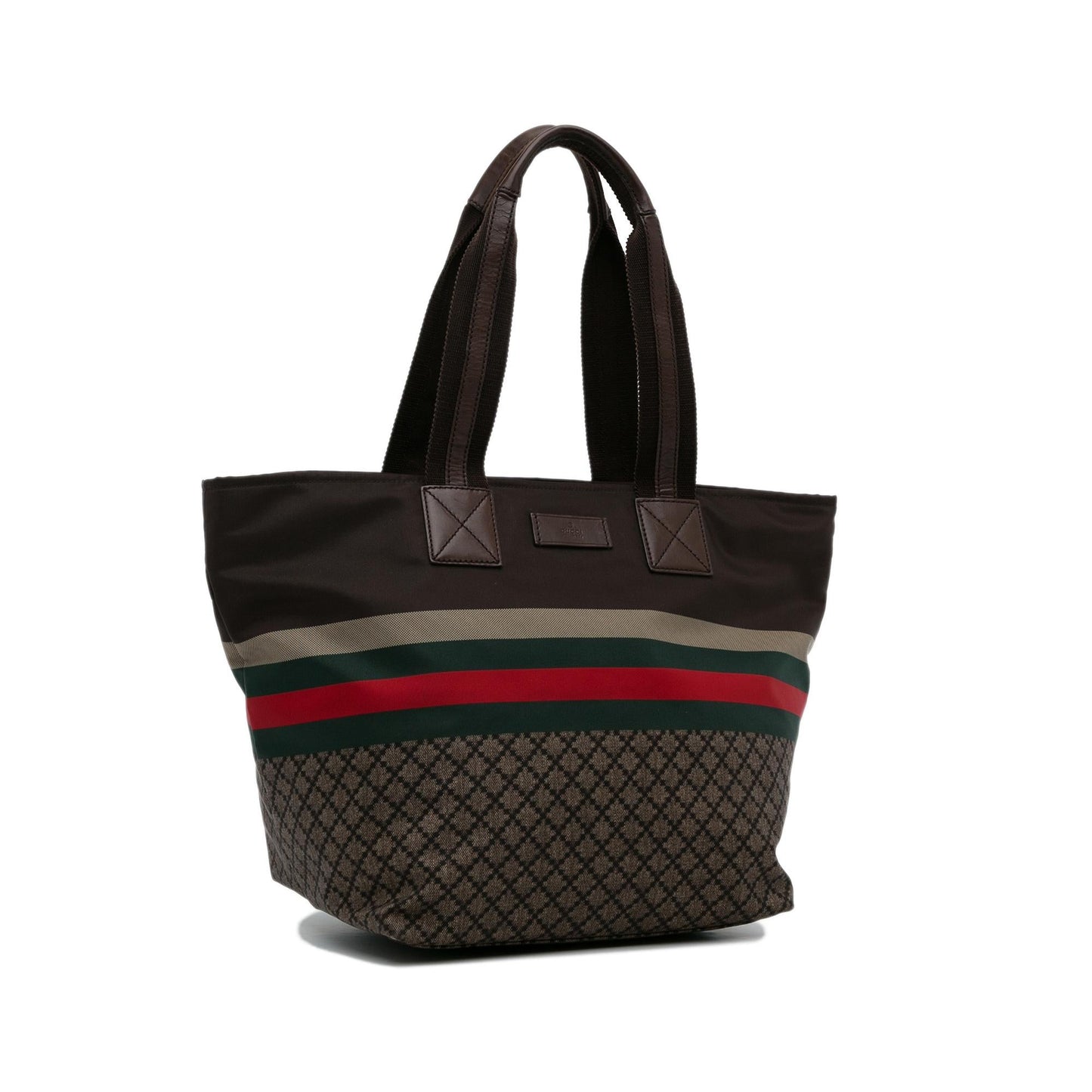 Gucci Diamante Web SHG-as3KWK Canvas Nylon Brown Tote Bag