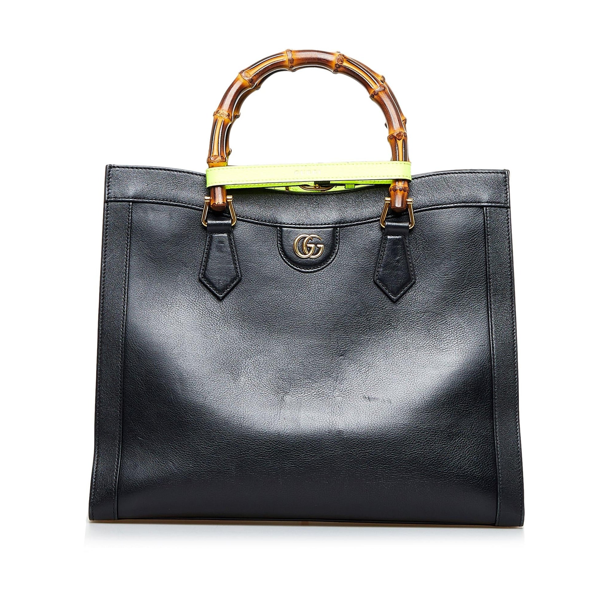 Gucci Diana Bamboo SHG-qycYJp Calf Black Satchel Bag