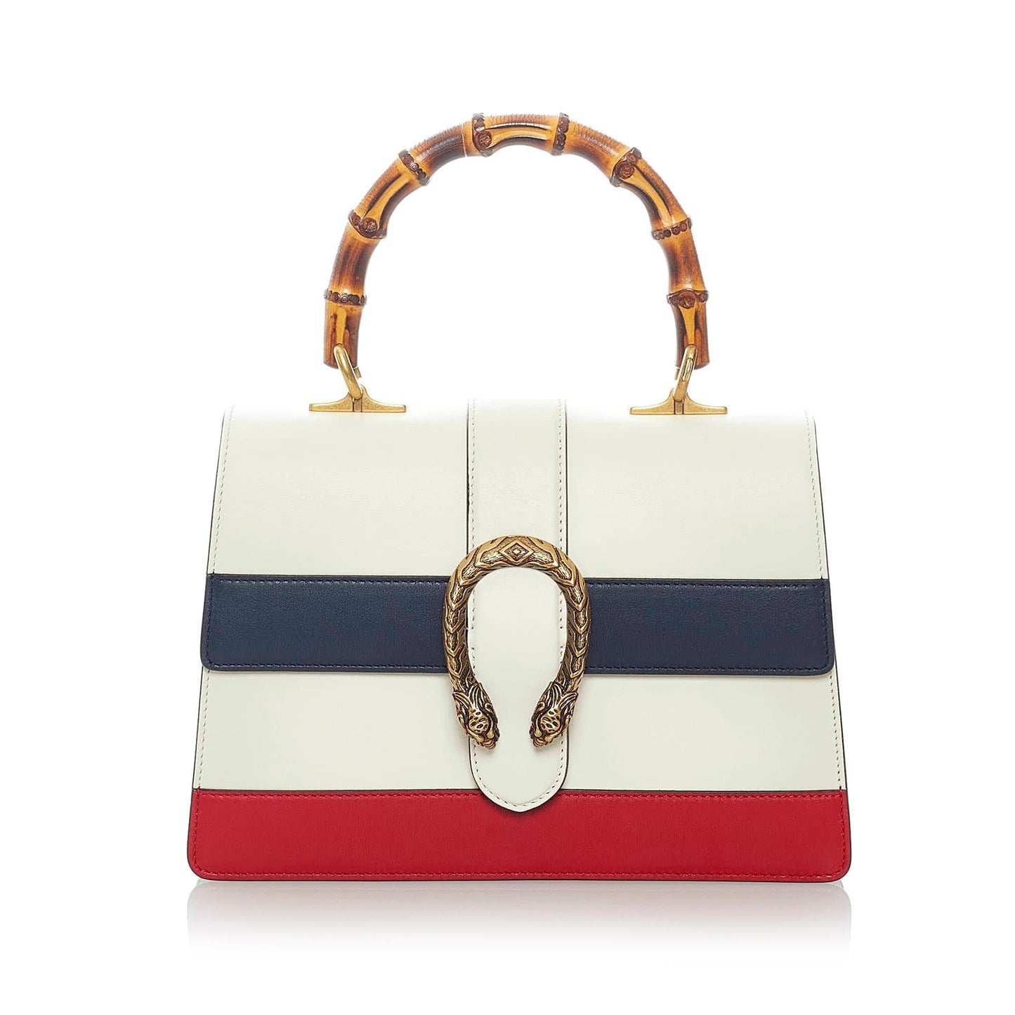 Gucci Dionysus Bamboo SHG Leather Calf White Top Handle Satchel Bag