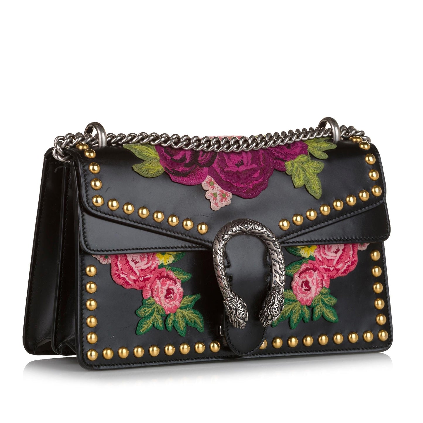 Gucci Dionysus Embroidered Studded SHG Calf Black Shoulder Bag Bag Shg