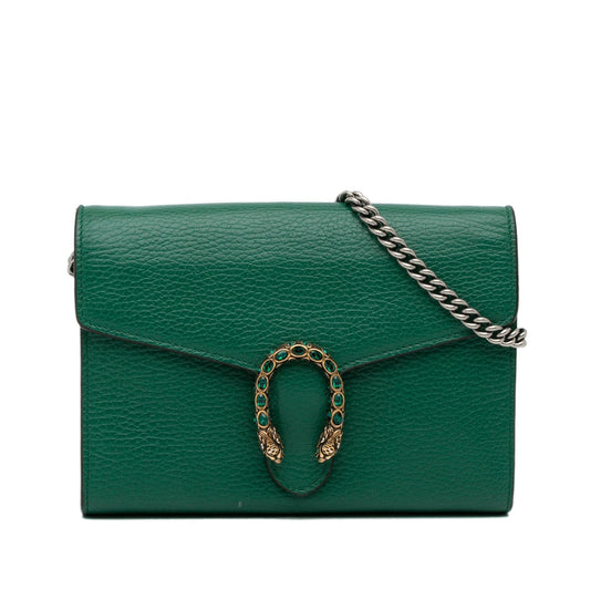Gucci Dionysus Wallet On SHG-Y4c51f Calf Green Chain Crossbody Bag