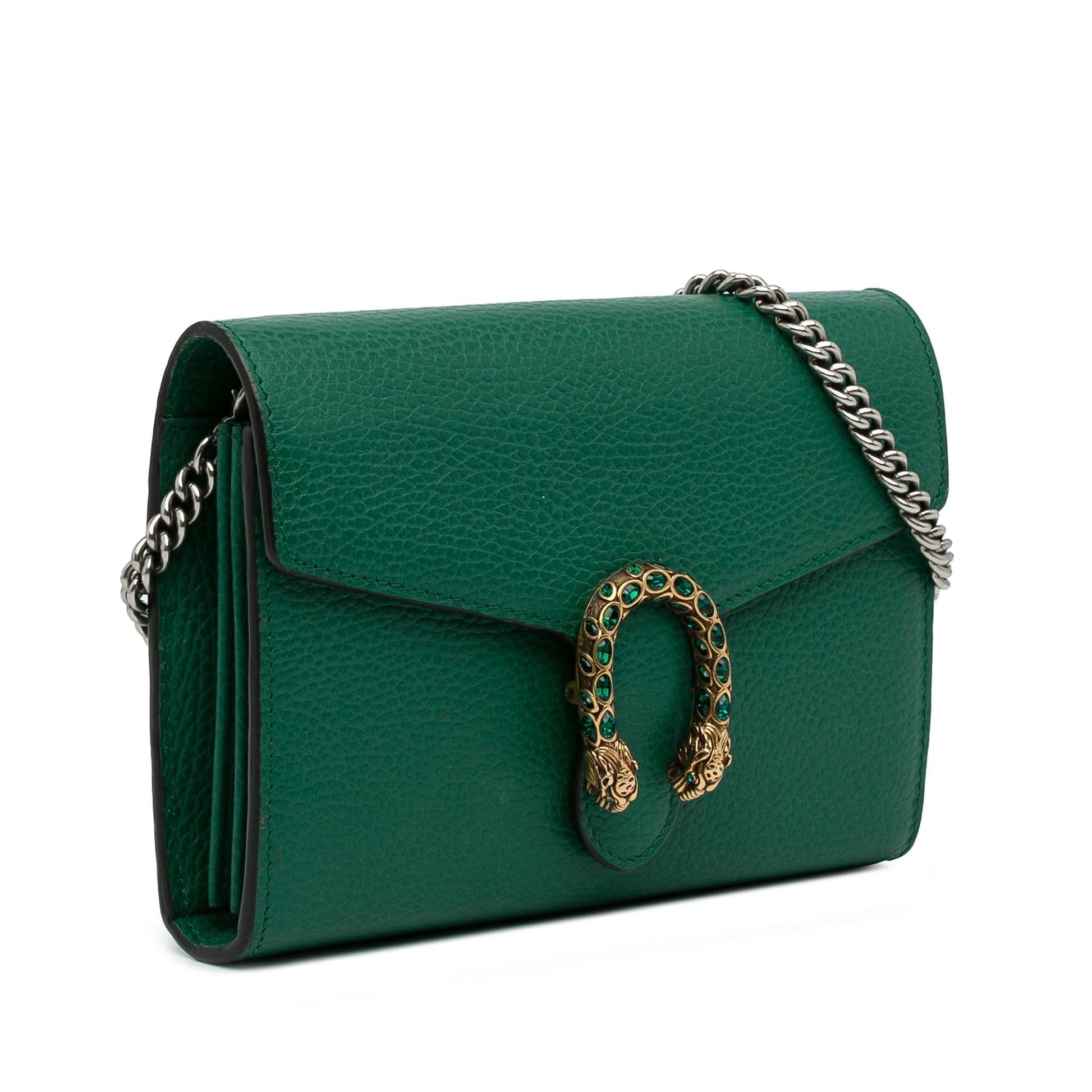Gucci Dionysus Wallet On SHG-t5LTYi Calf Green Chain Crossbody Bag