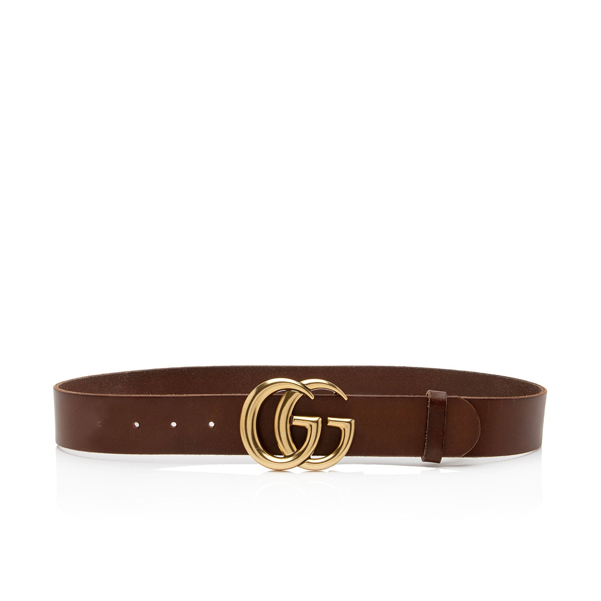 Gucci Distressed GG Marmont Belt - Leather Brown Accessory Shf Rs9Llf