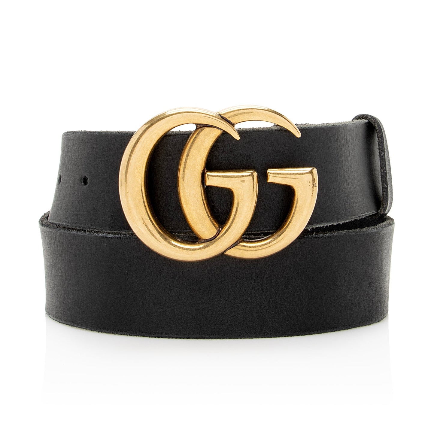 Gucci Distressed GG Marmont Belt - Leather Black Accessory 85 Shf
