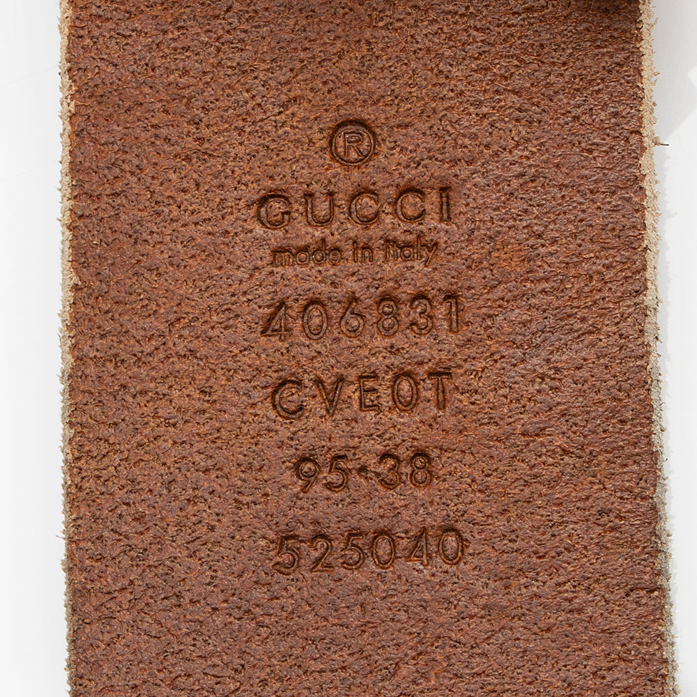 Gucci Distressed GG Marmont Belt - Leather Brown Accessory 95 Shf