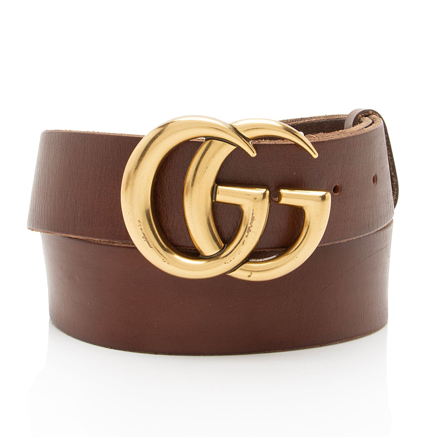 Gucci Distressed GG Marmont Belt - Leather Brown Accessory