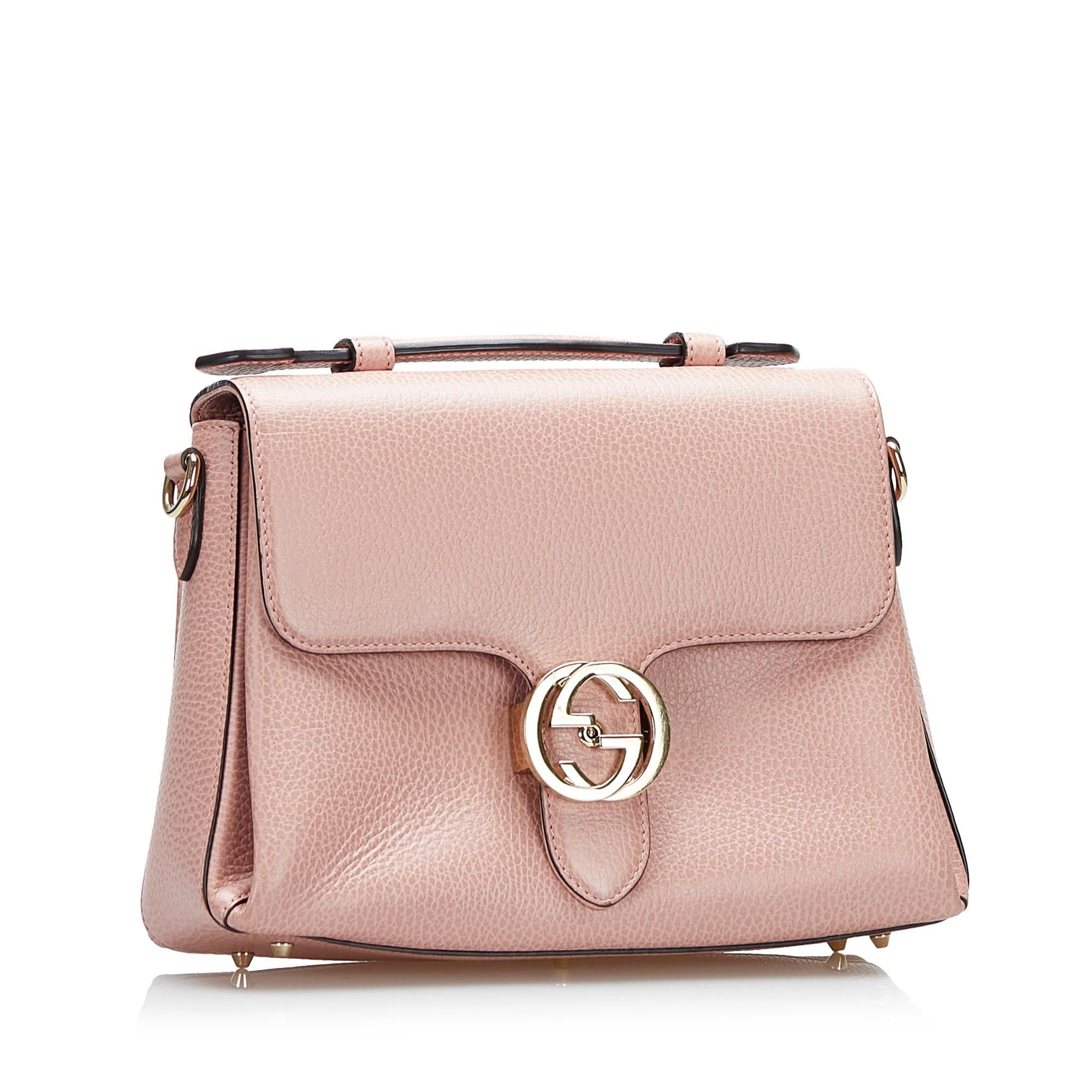Gucci Dollar Interlocking G SHG-qAUwum Calf Pink Satchel Bag