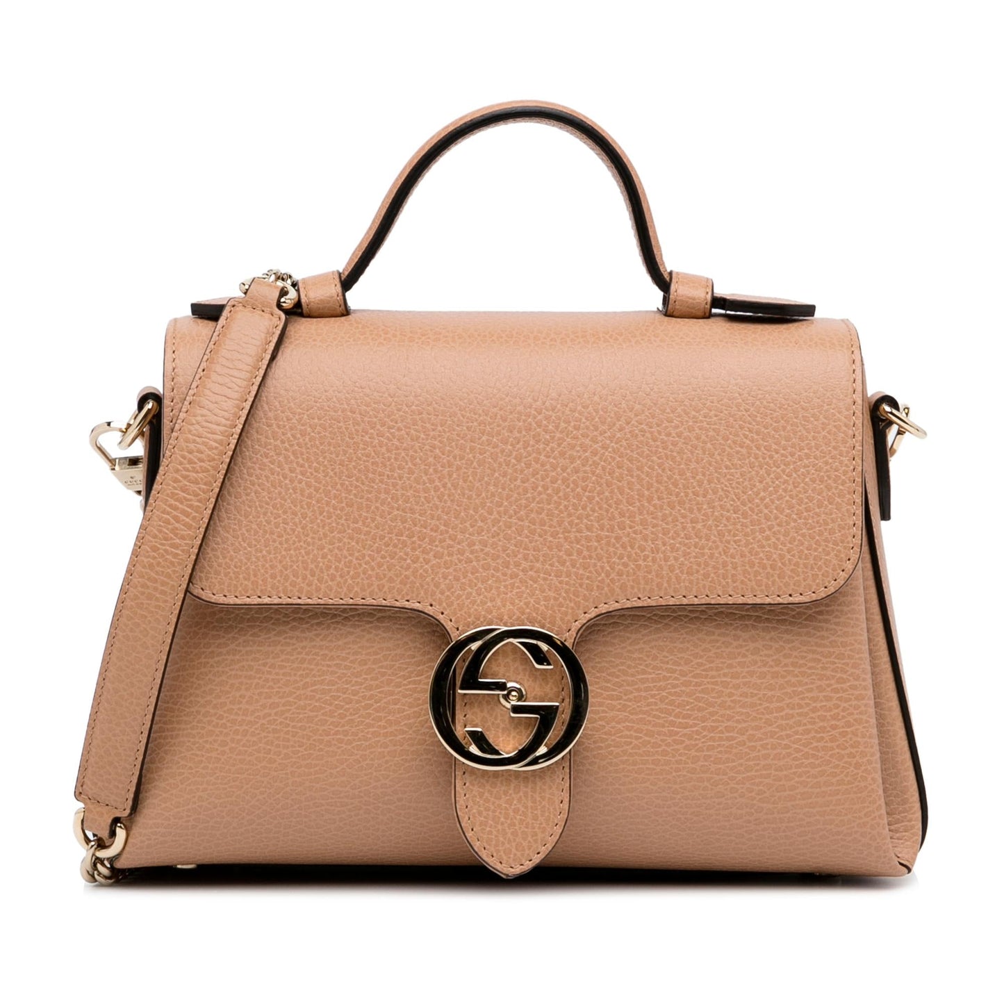 Gucci Dollar Interlocking G SHG-DcmVxL Calf Brown Satchel Bag