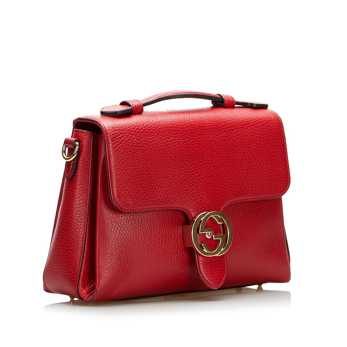 Gucci Dollar Interlocking G SHG-HXo6Cm Calf Red Satchel Bag