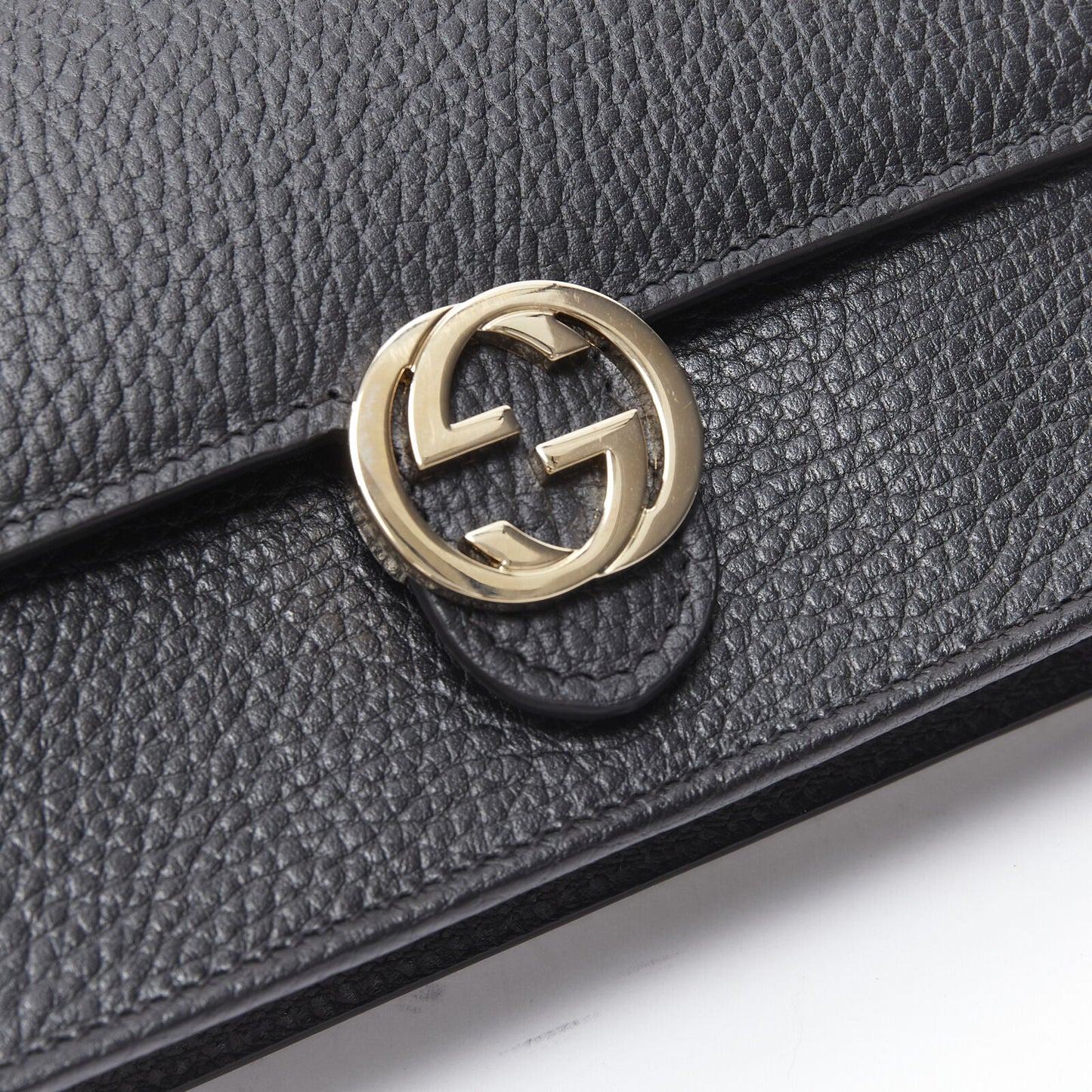 Gucci DOLLAR GG ON Calfskin Chain Wallet Case