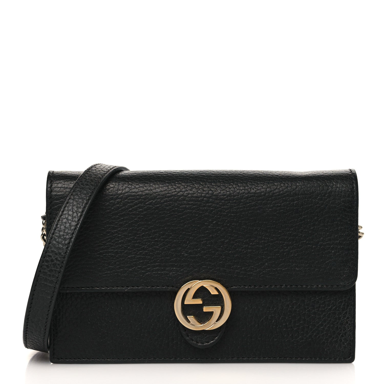 Gucci DOLLAR GG ON Calfskin Chain Wallet Case
