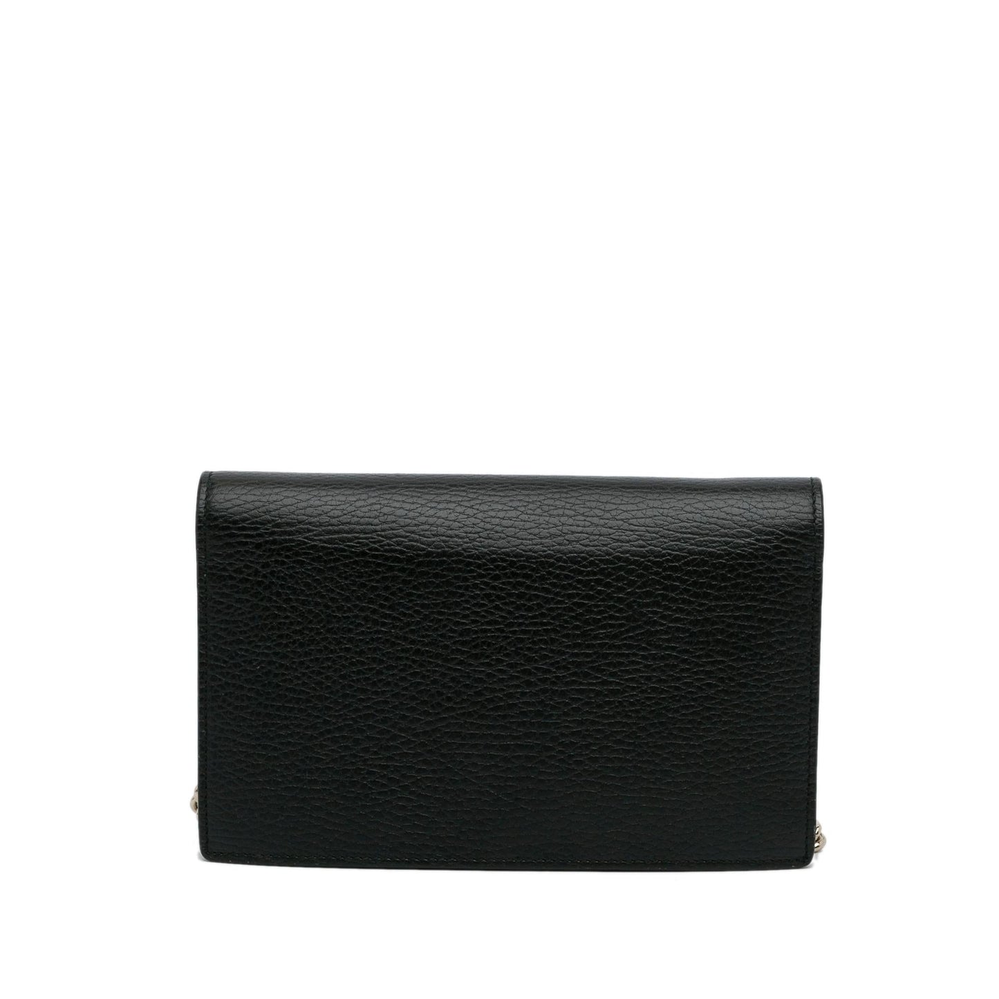 Gucci Dollar Interlocking G Wallet on Calf Black Chain Crossbody Bag